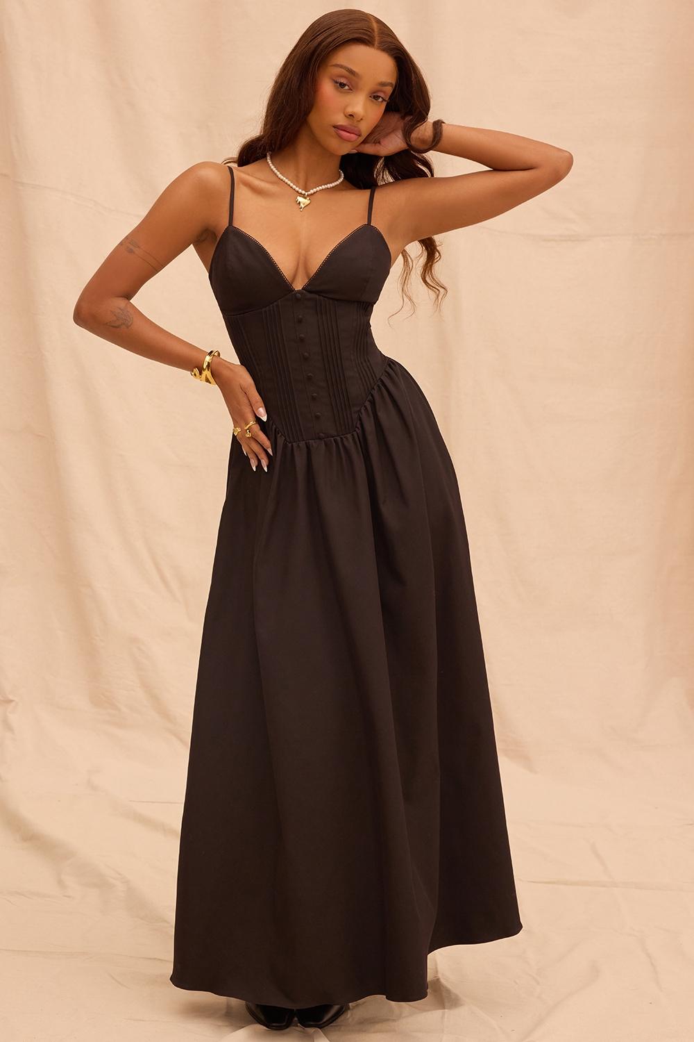 Lova  black corset maxi dress Product Image