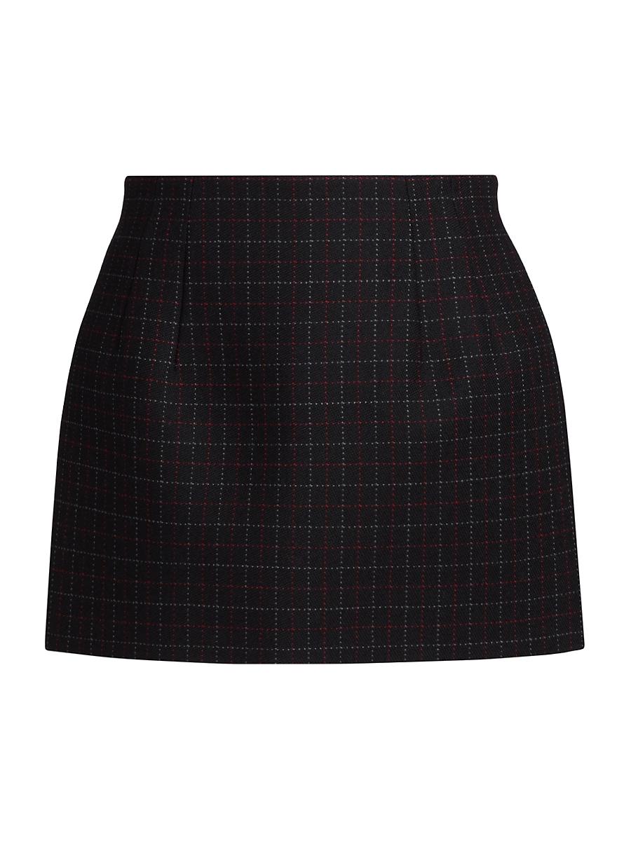 Womens Contour Check Wool Miniskirt Product Image