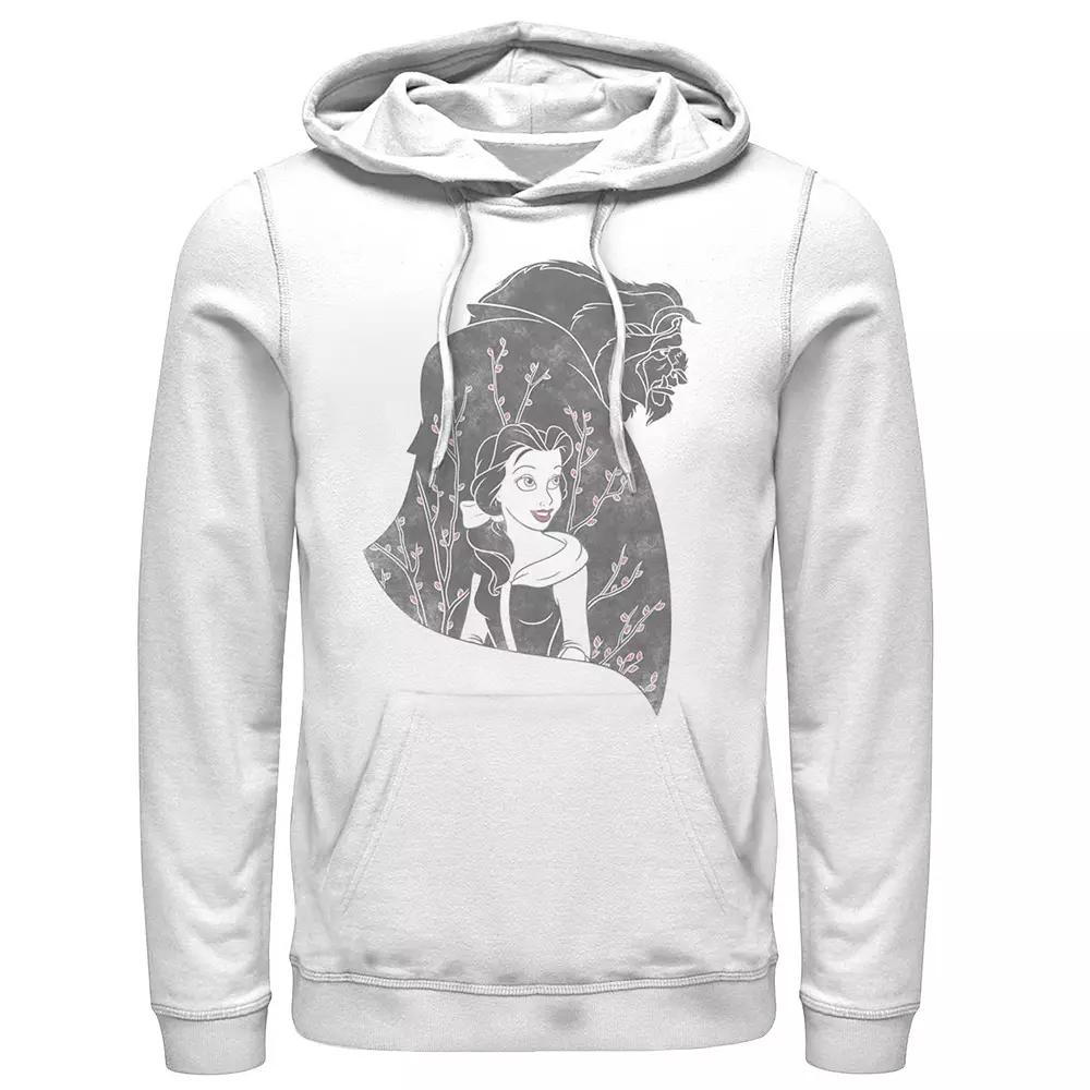 Disney's Beauty & The Beast Men's Silhouette Grayscale & Blossoms Hoodie,  Product Image
