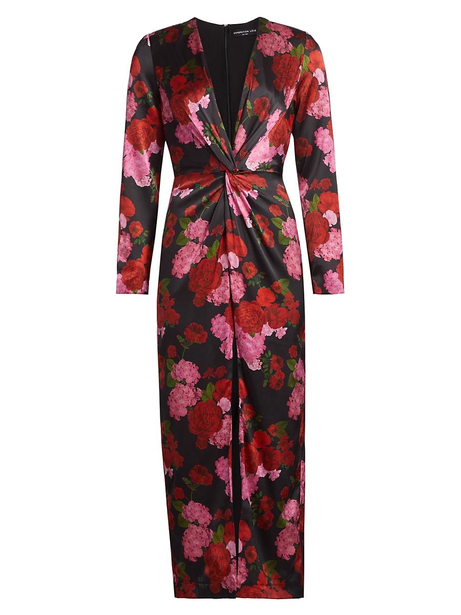 Womens Silvanna Floral Satin Maxi Dress Product Image