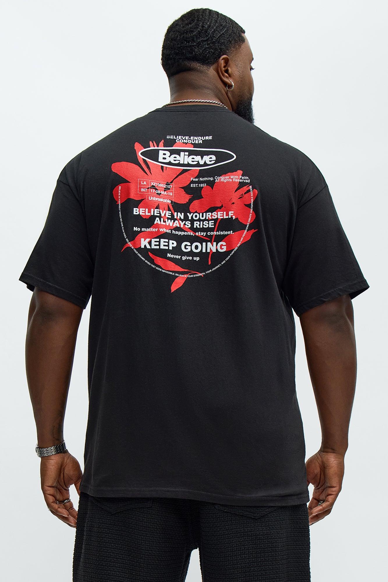 Believe Keep Going Short Sleeve Tee - Black Male Product Image