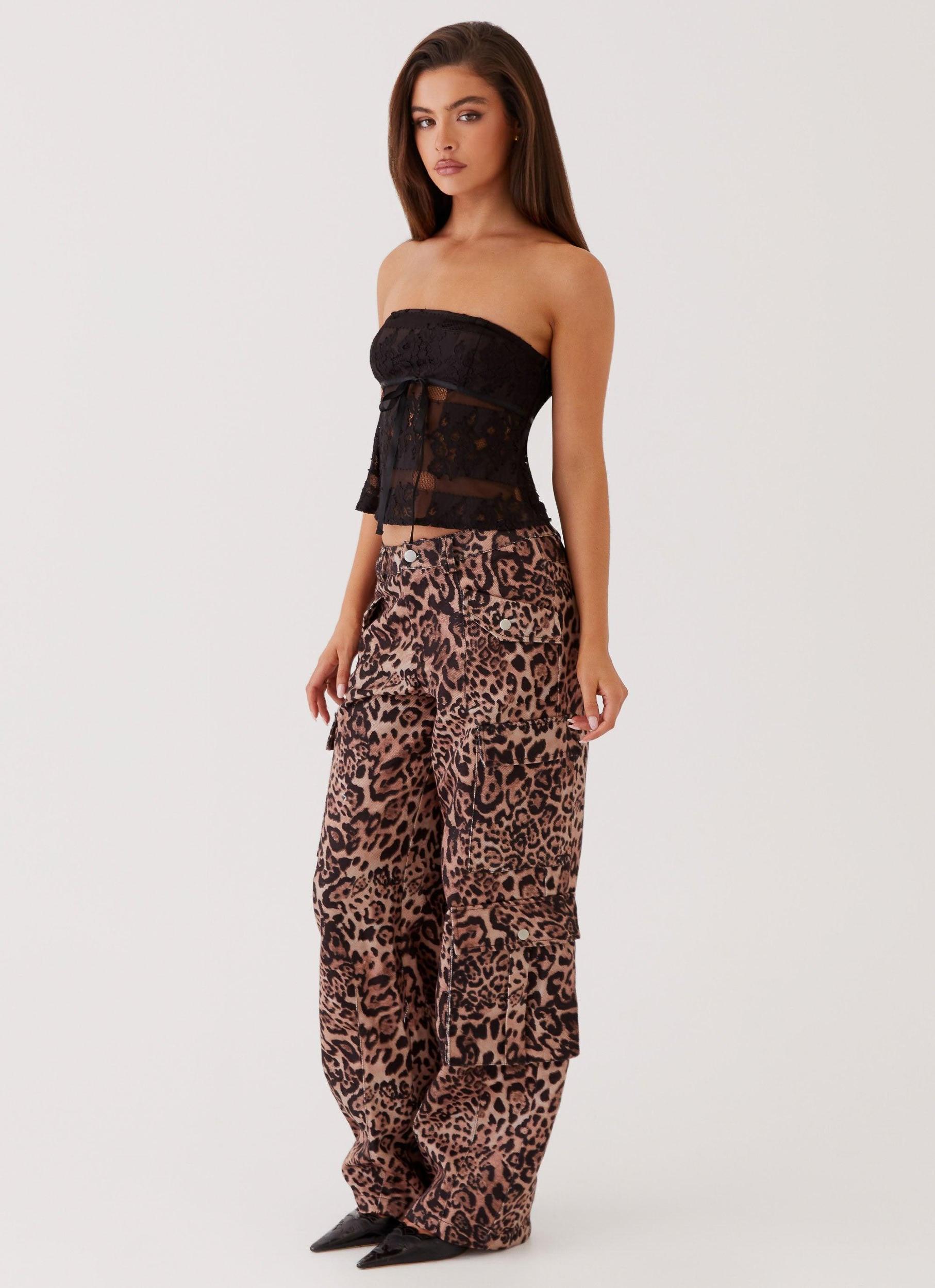 Greedy Cargo Pants - Leopard Product Image