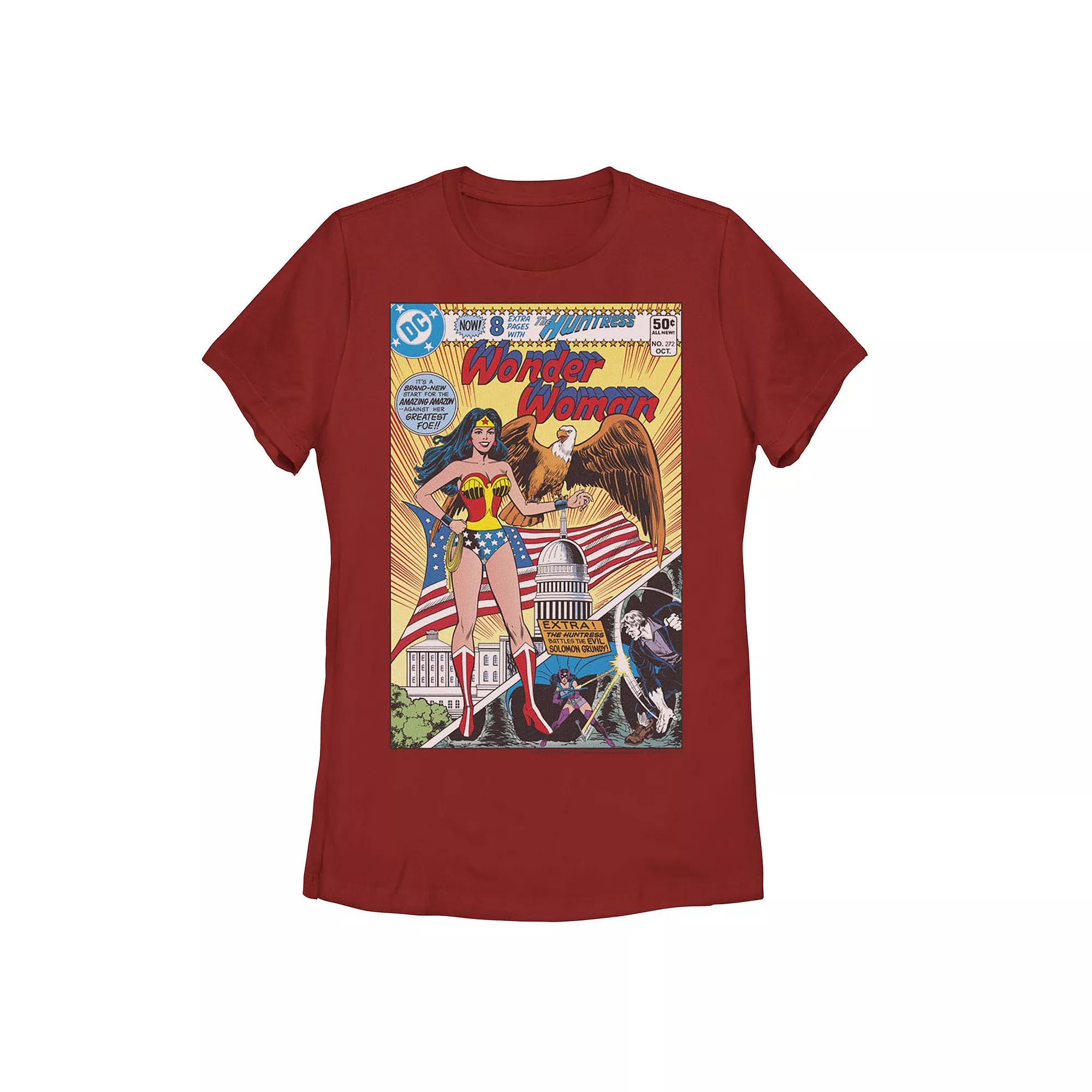 Juniors' DC Comics Wonder Woman Vintage Comic Cover Graphic Tee, Girl's, Size: Small, Red Product Image
