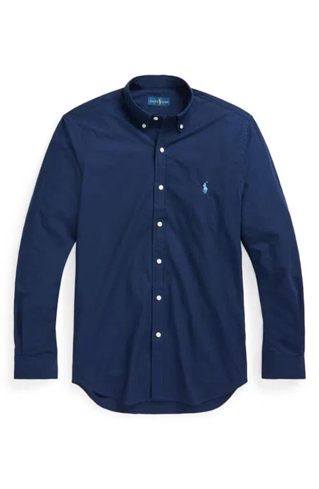 POLO RALPH LAUREN Camicia Bd In Popeline Stretch Slim-fit Shirt In Blue Product Image