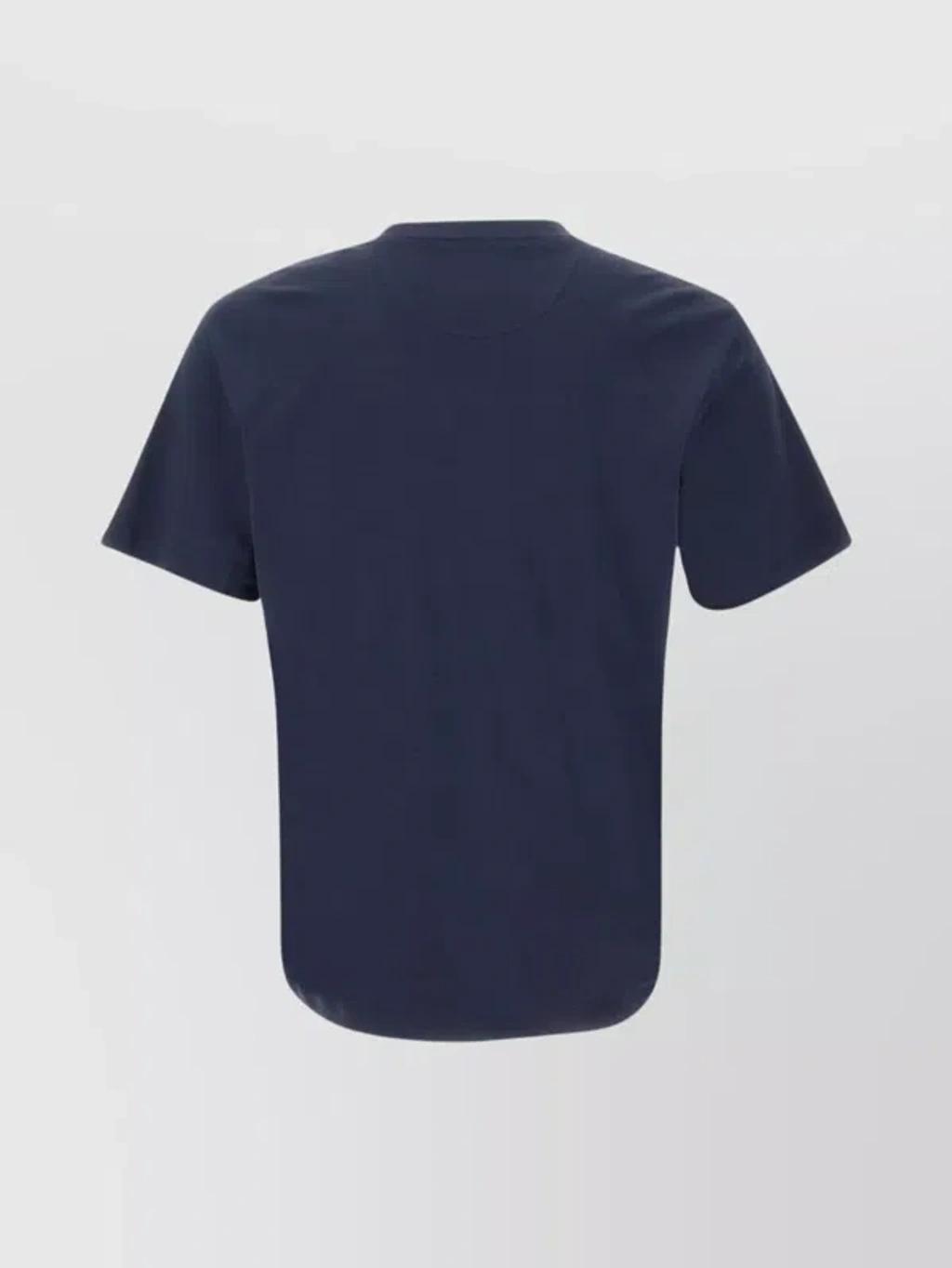 ELEVENTY Cotton Modal Crew Neck T-shirt In Blue Product Image