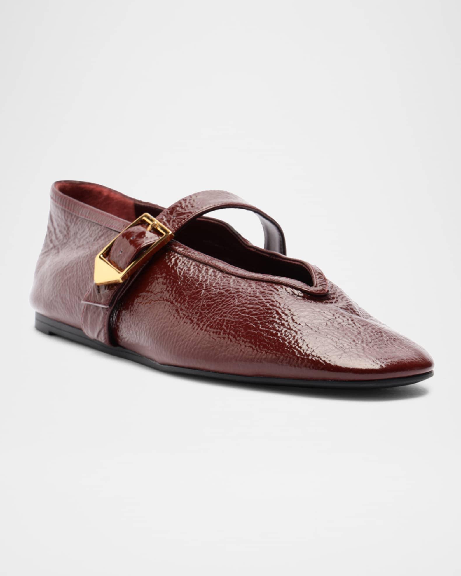 Courtney Leather Buckle Flats Product Image