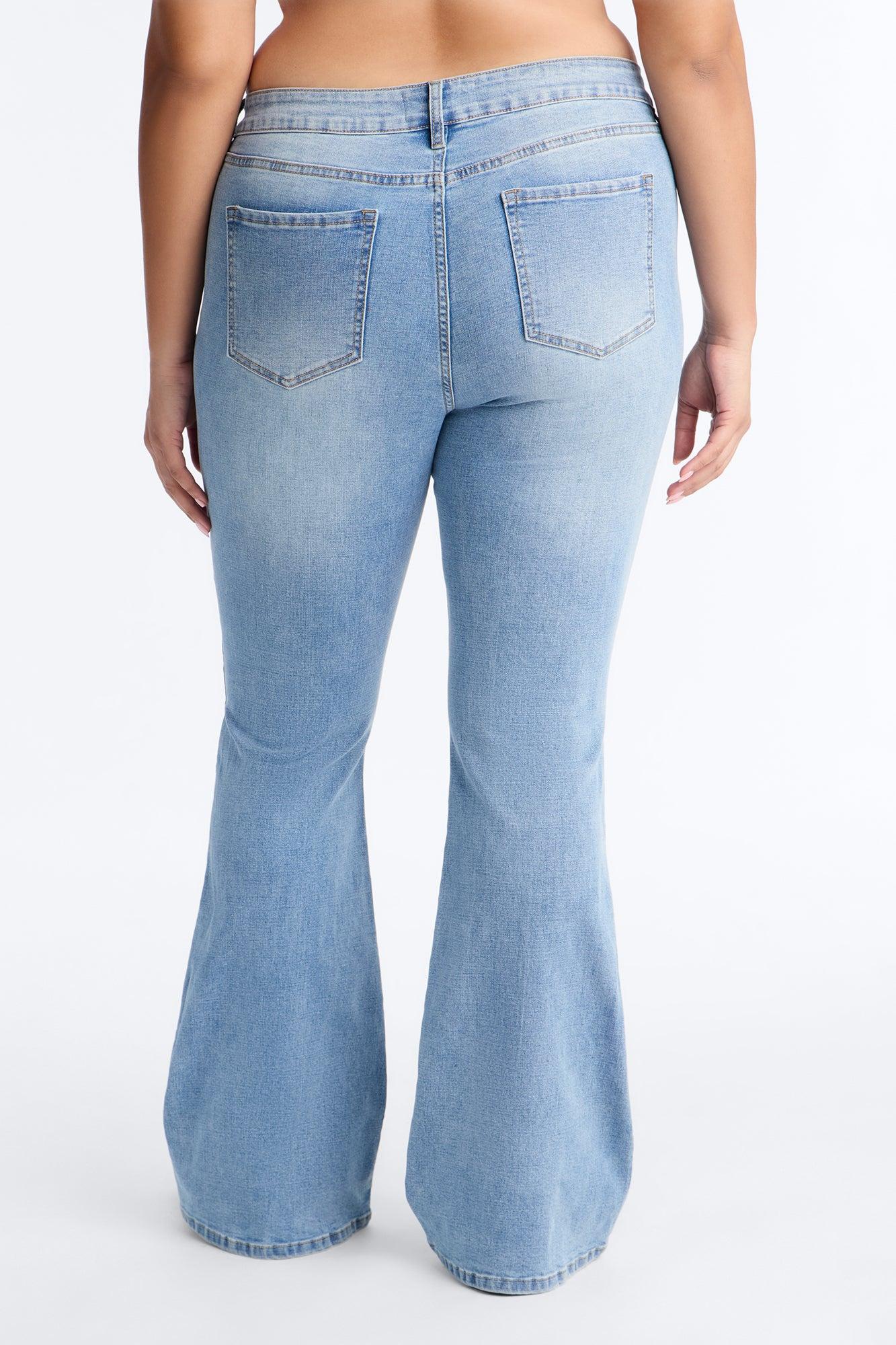 Broke The Rules Compression Stretch Low Rise Bootcut Jeans - Medium Wash Female Product Image