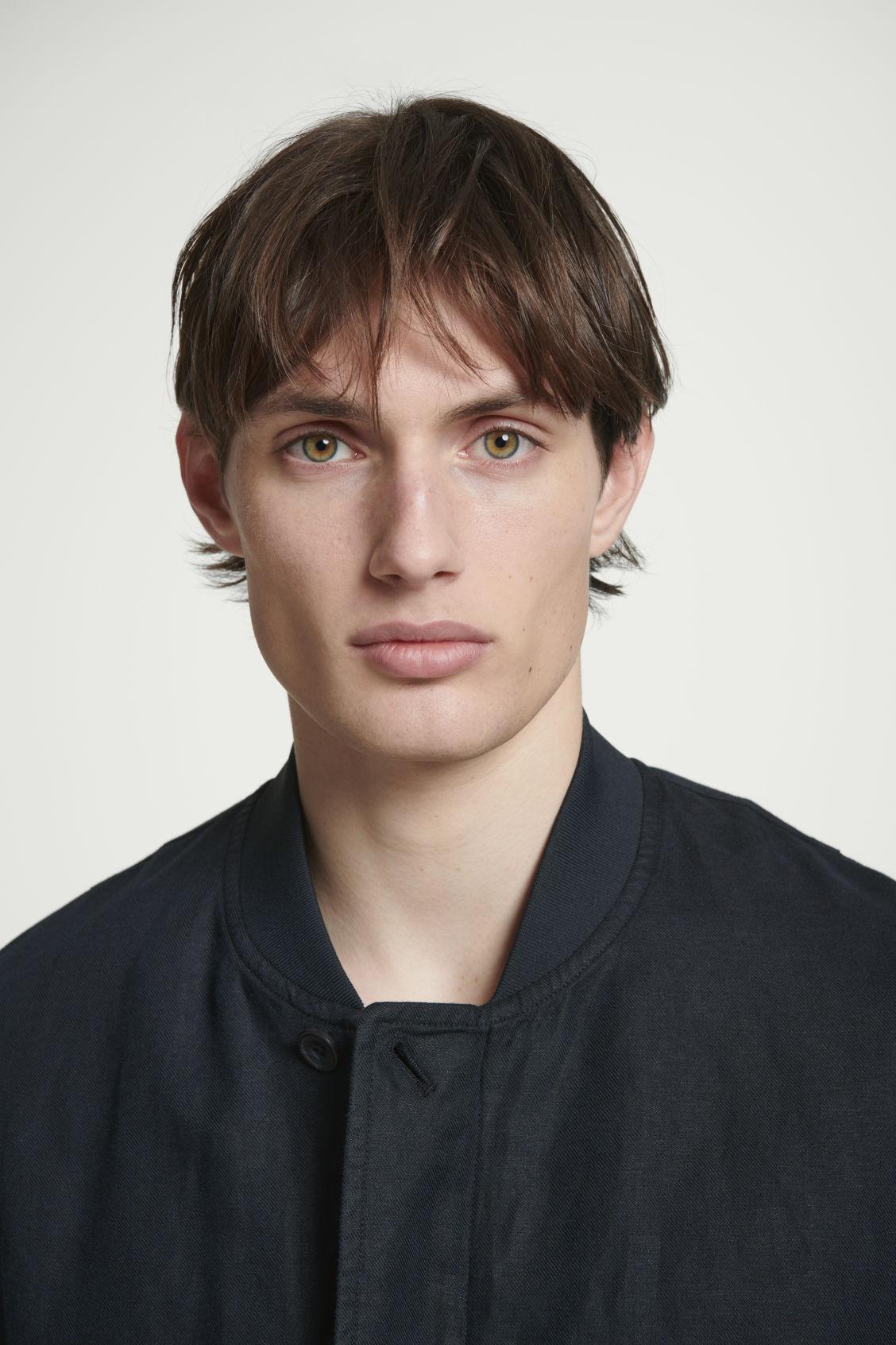 LINEN BOMBER JACKET Product Image