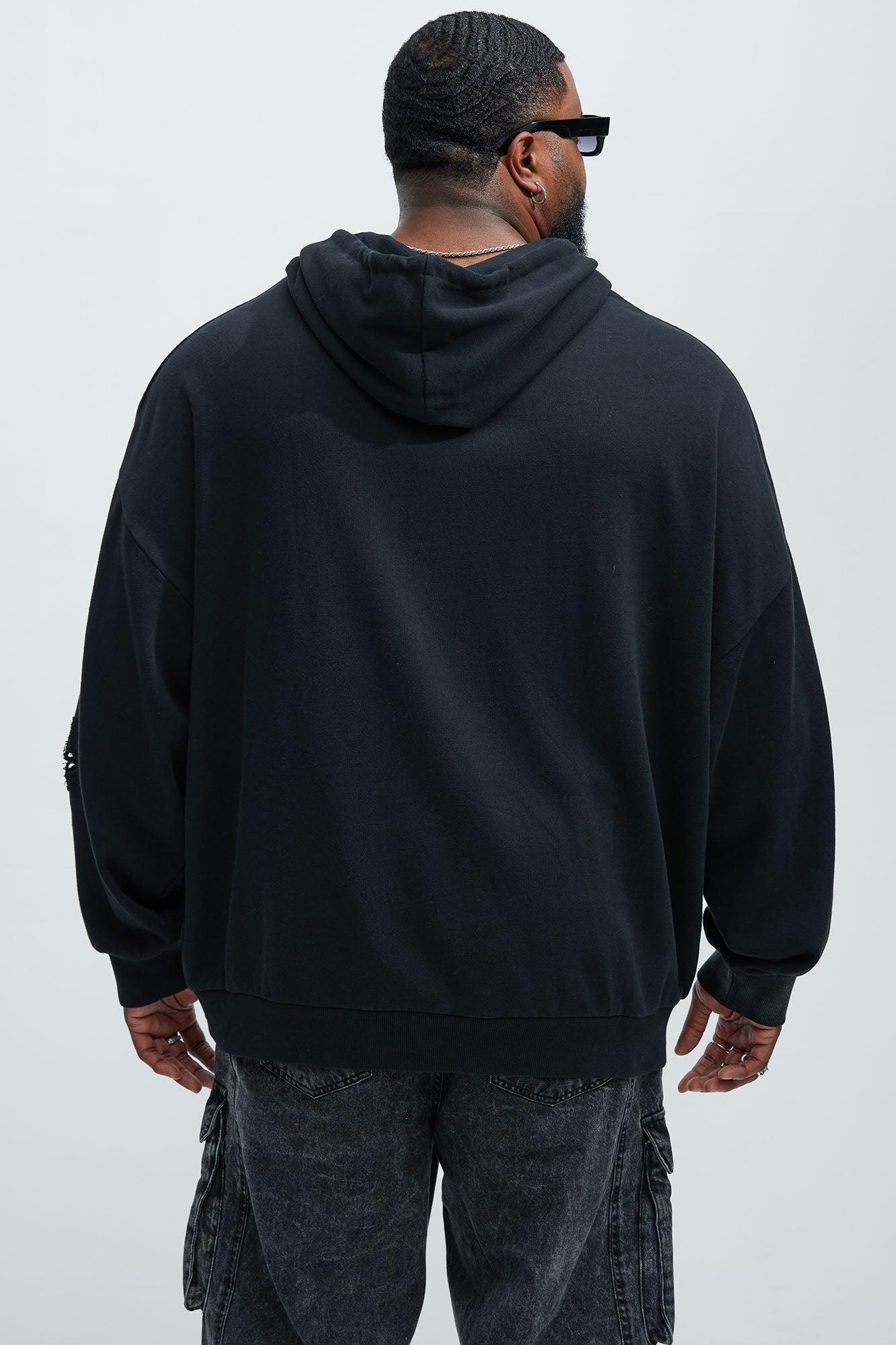 Tyson Brushed Oversized Hoodie - Black Wash Product Image