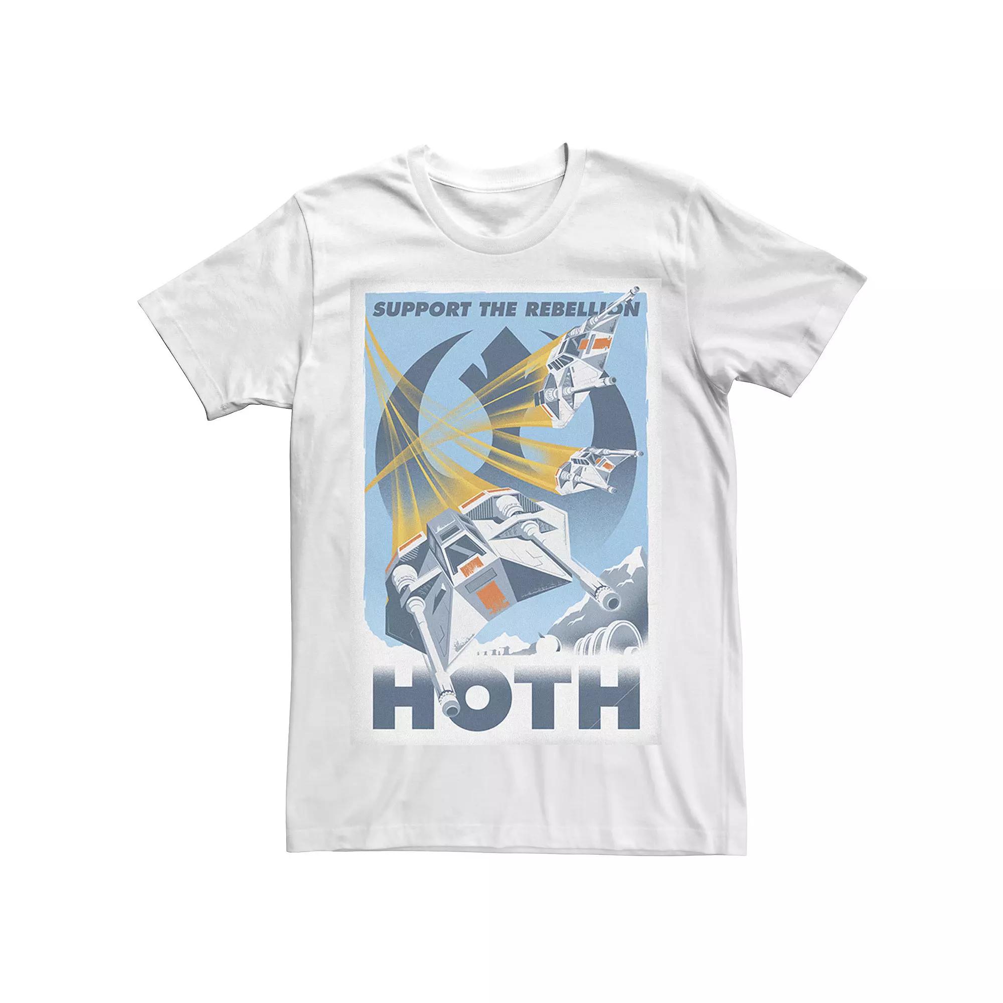 Men's Star Wars "Support The Rebellion" Hoth Poster Graphic Tee, Size: Large, White Product Image