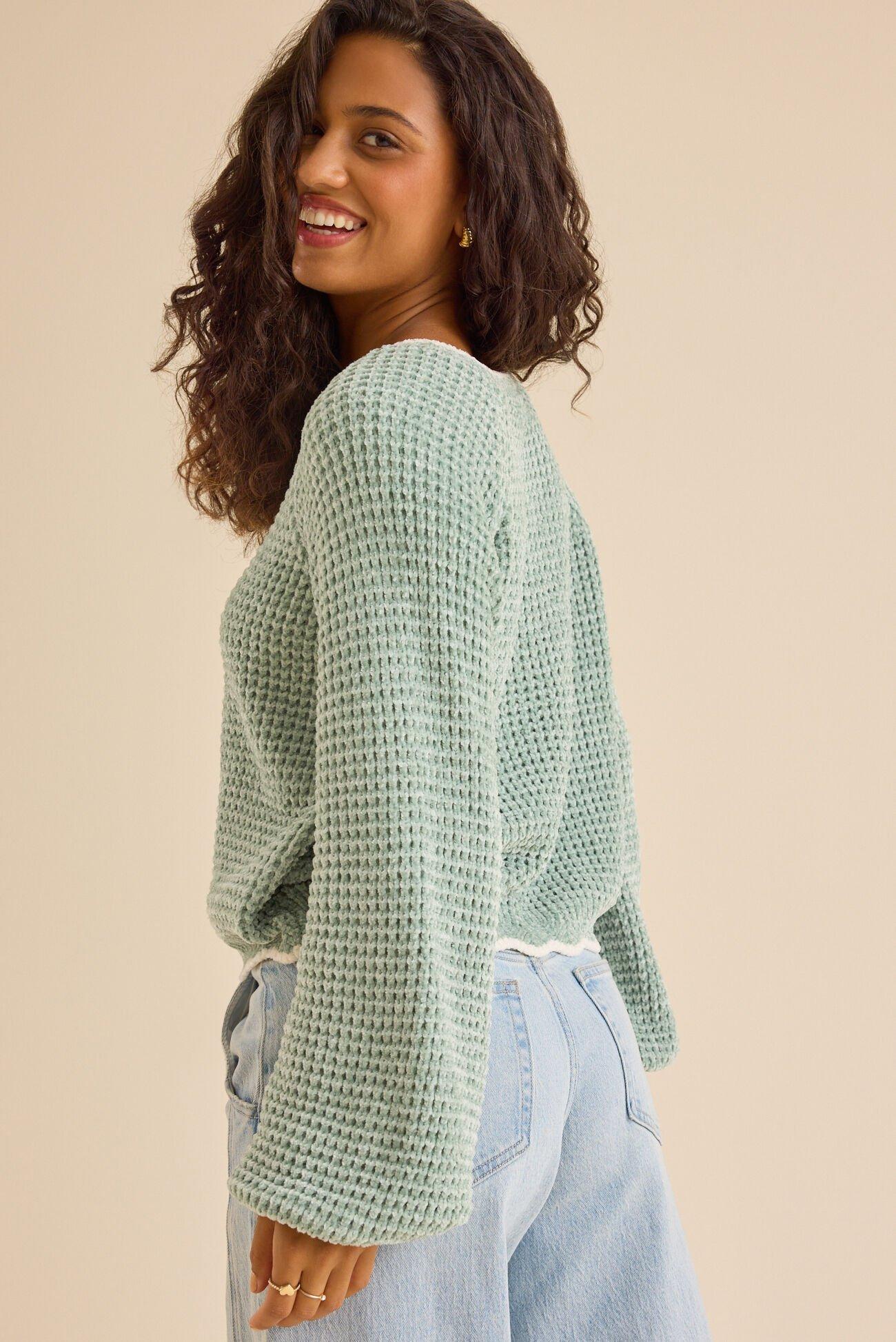 Amber Scalloped Trim Sweater Product Image