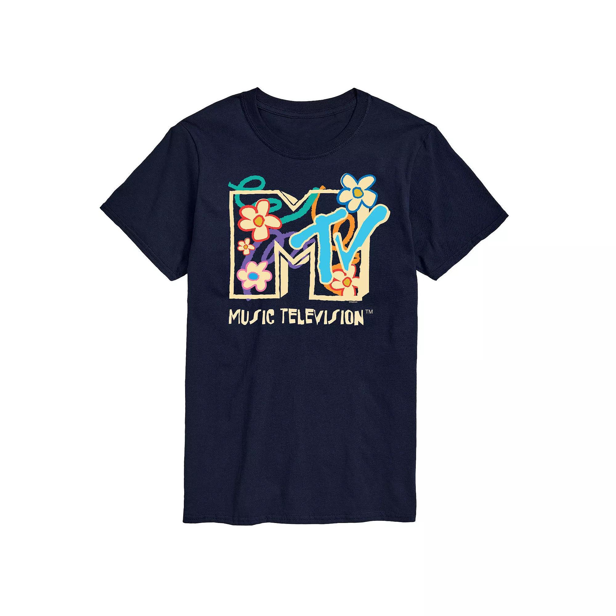 Men's MTV Floral Logo Graphic Tee,  Product Image
