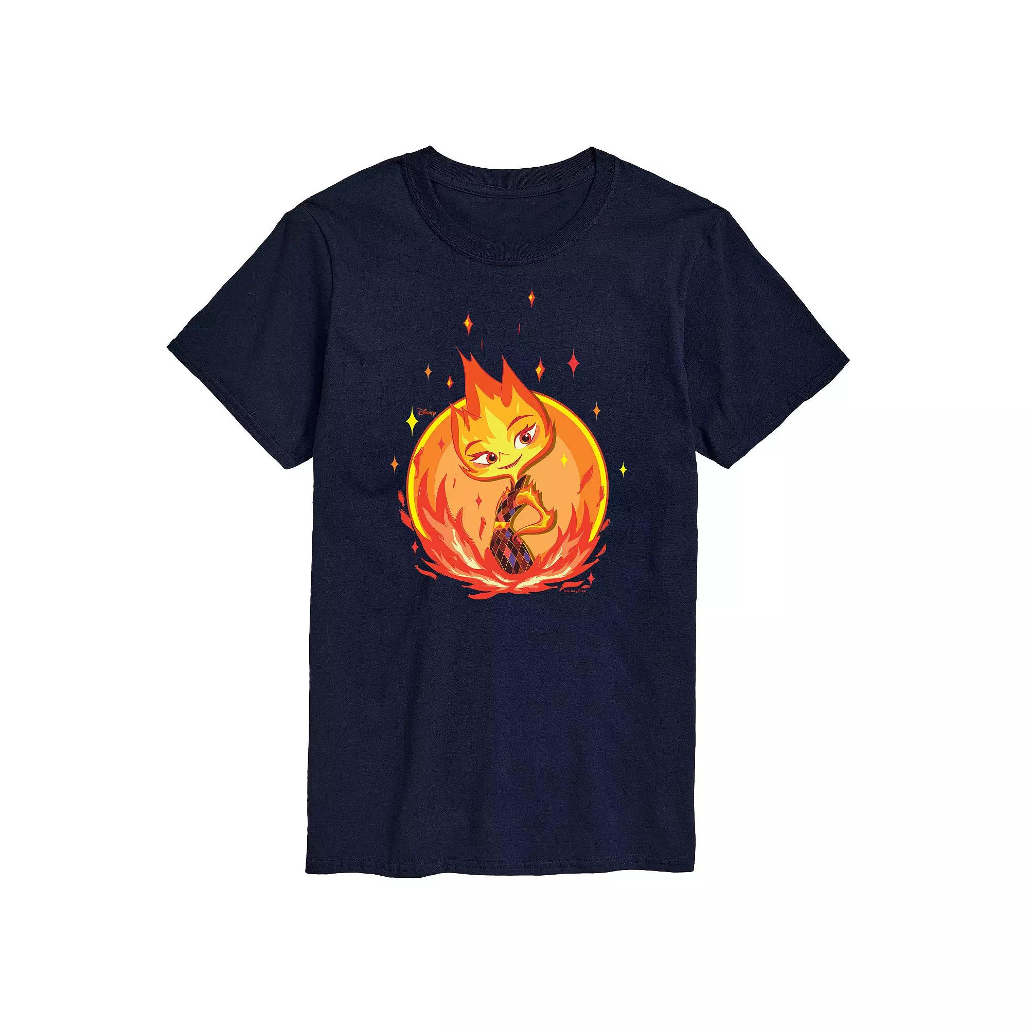Disney's Elemental Big & Tall Ember Badge Graphic Tee, Men's,  Product Image