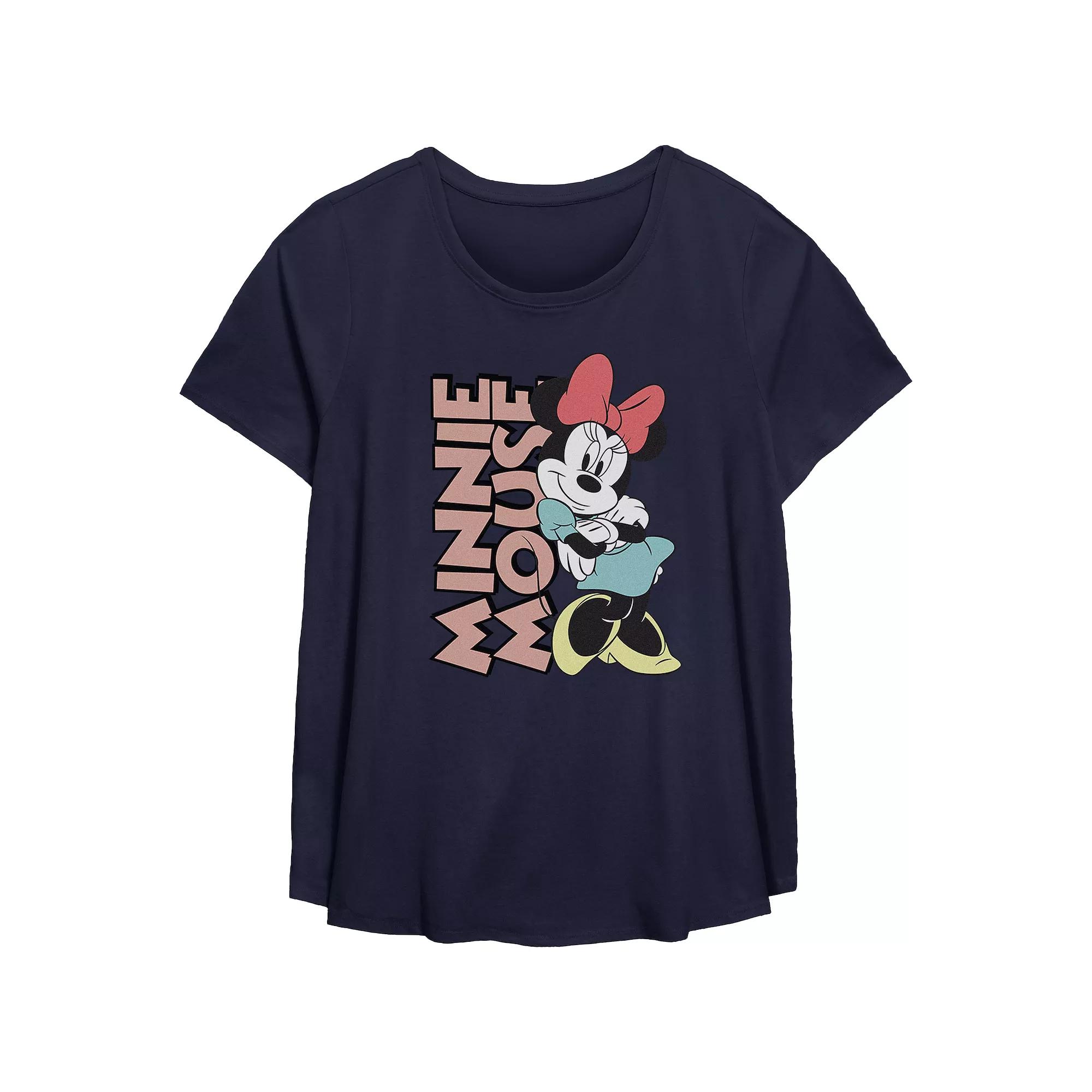 Disney's Minnie Mouse Lean On Me Plus Size Flowy Graphic Tee, Women's, Size: 0X, Blue Product Image