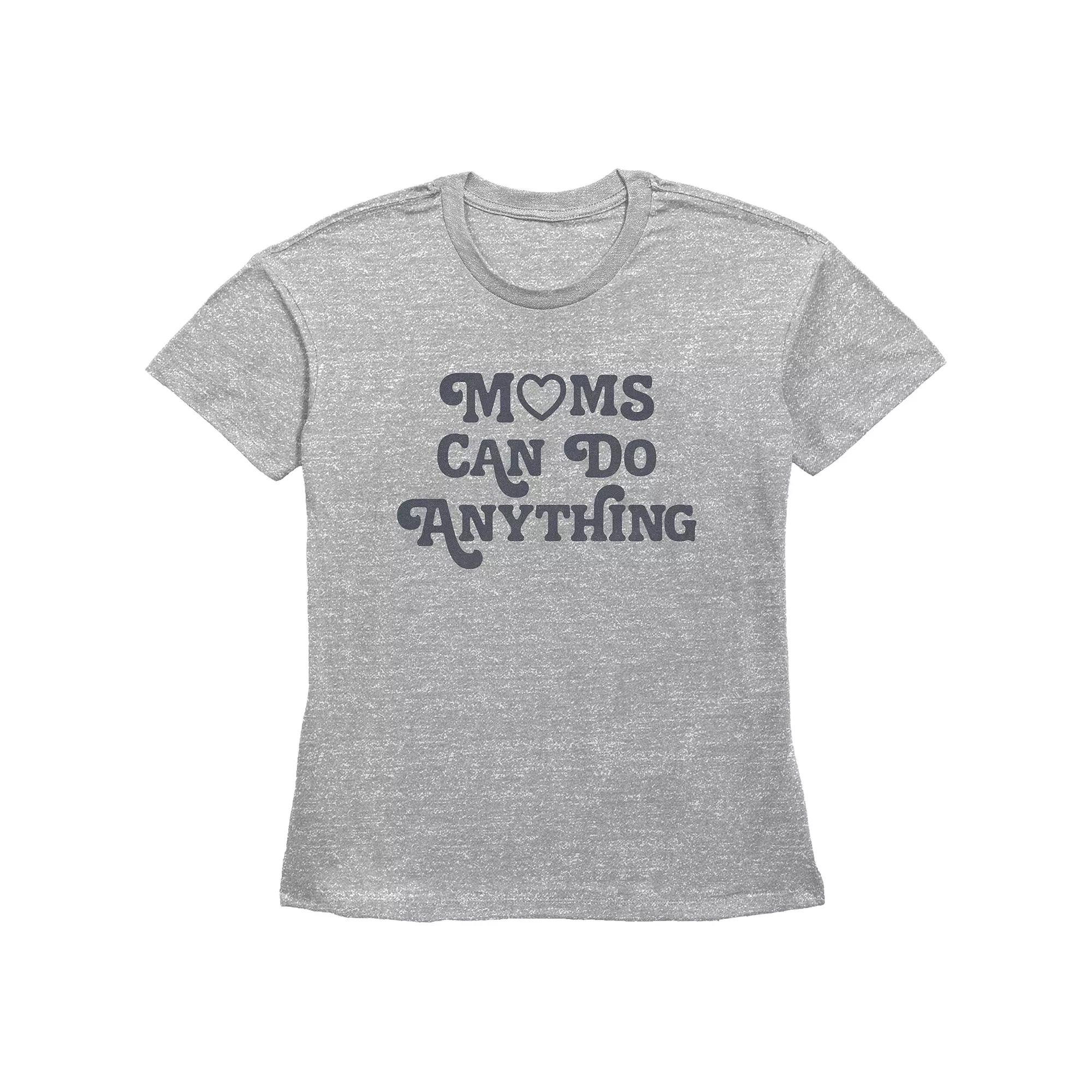 Women's Moms Can Do Anything Basic Fit Graphic Tee, Size: XXL, Grey Gray Product Image