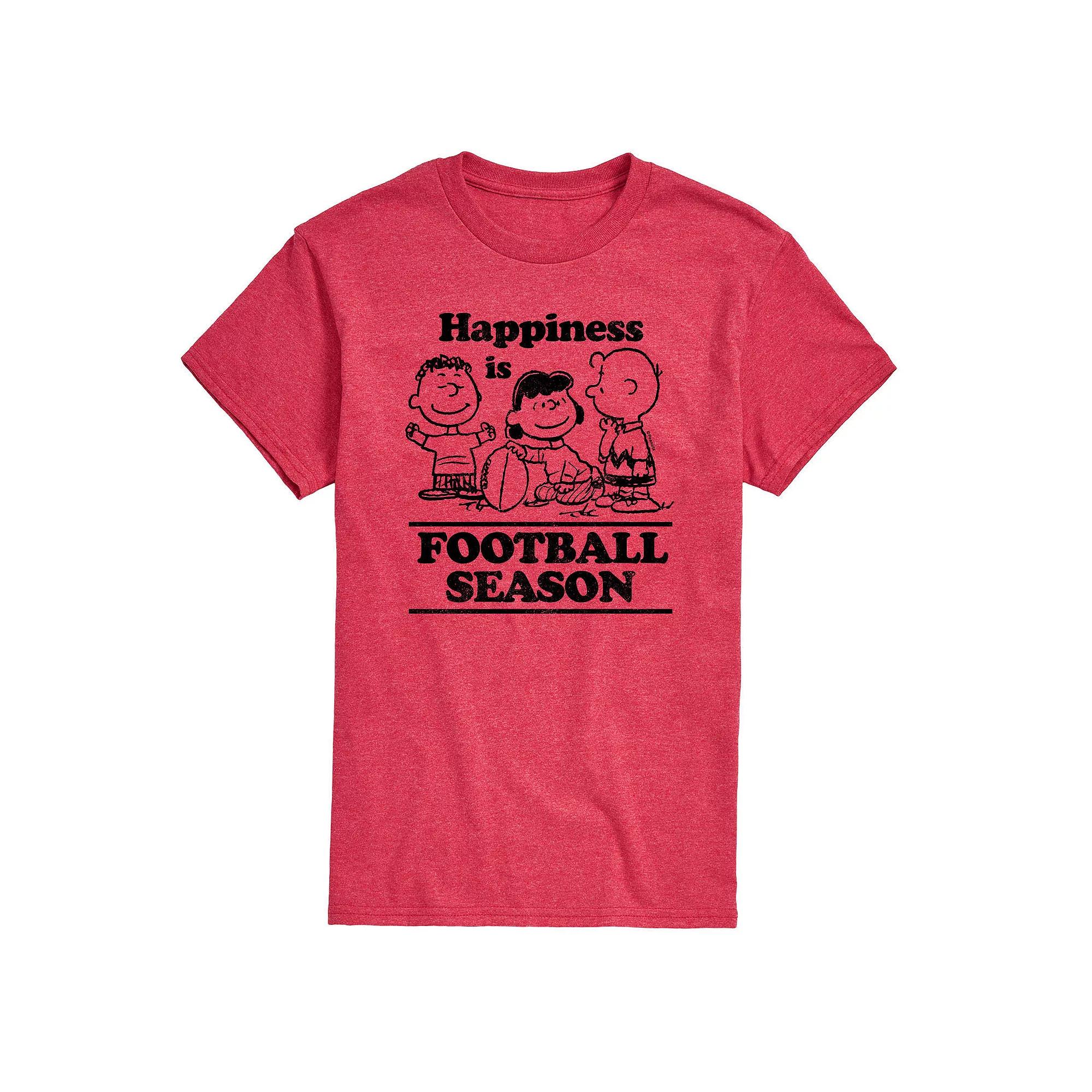 Men's Peanuts Happiness Is Football Season Tee,  Product Image