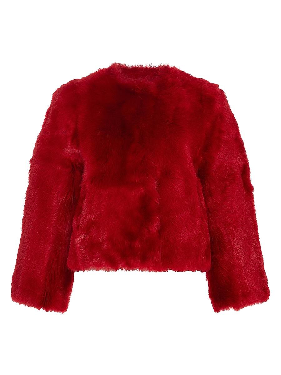 Womens Reversible Collarless Toscana Shearling Lamb Jacket Product Image