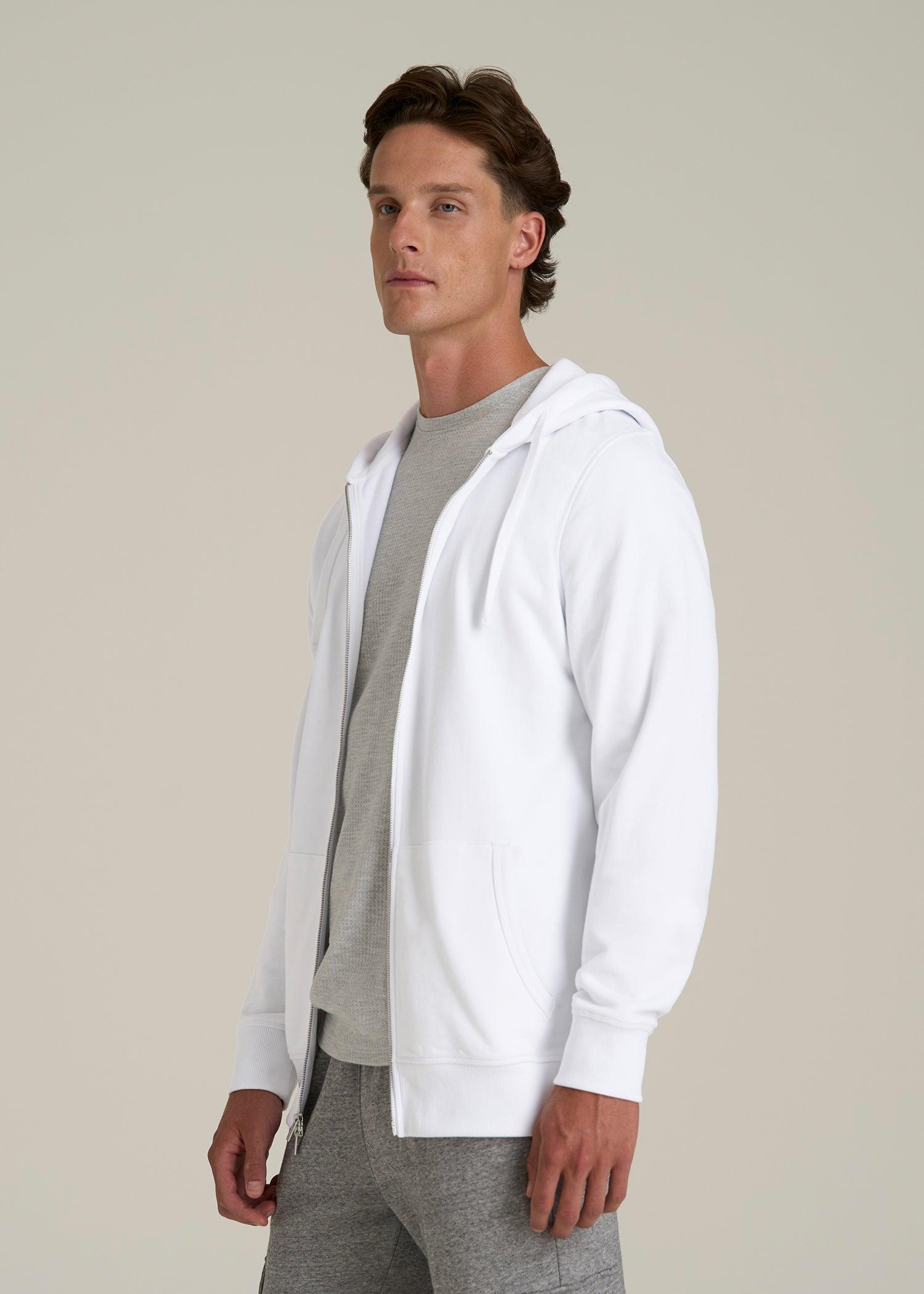 Wearever 2.0 French Terry Full-Zip Hoodie for Tall Men in White Male Product Image