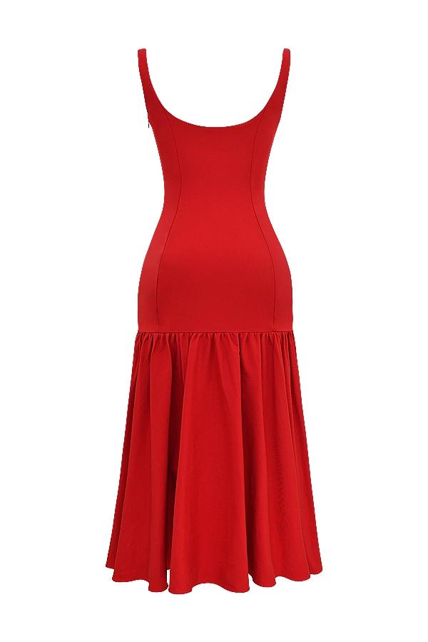 Amore  scarlet dropped waist midi dress Product Image