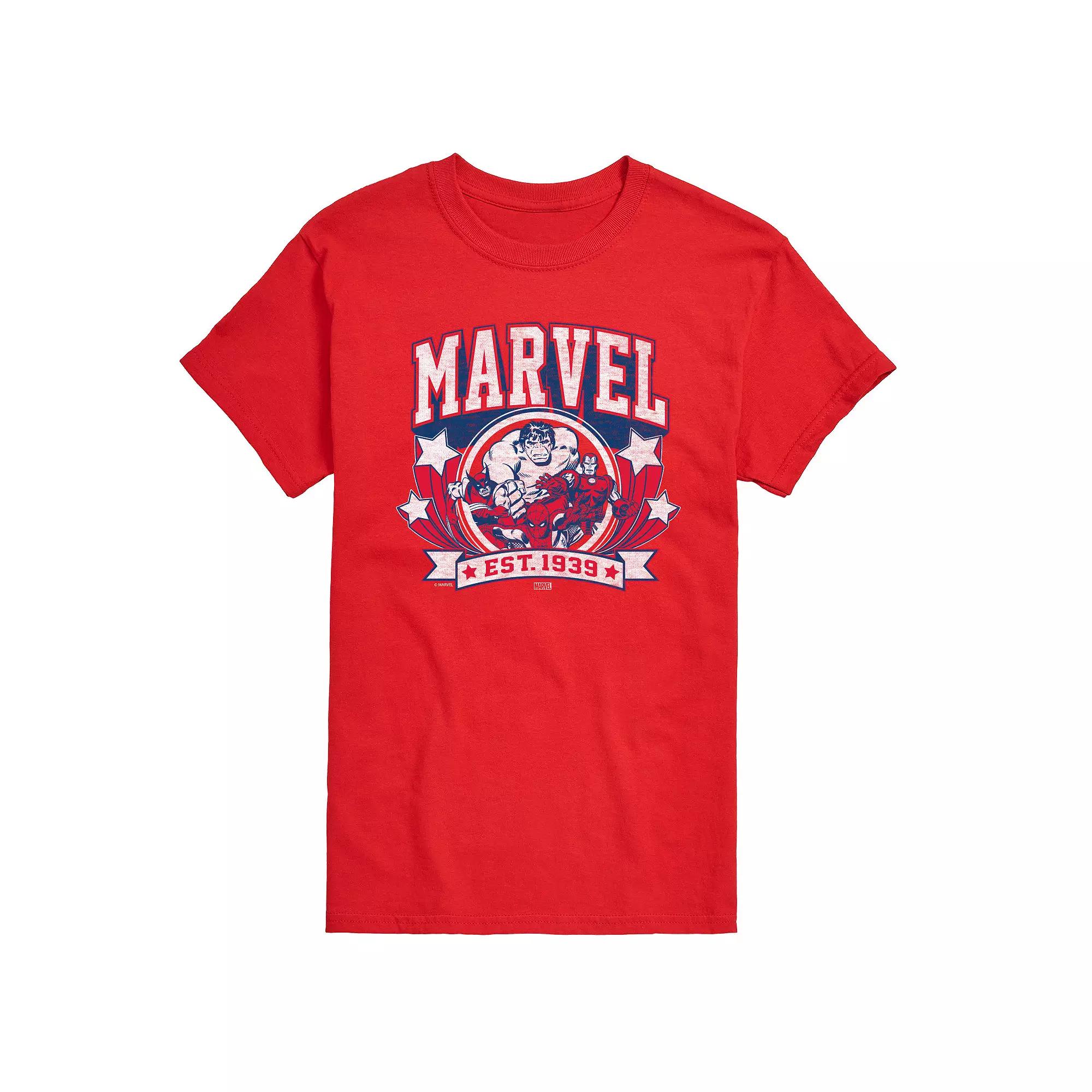 Big & Tall Marvel Collegiate Americana Graphic Tee, Men's,  Product Image