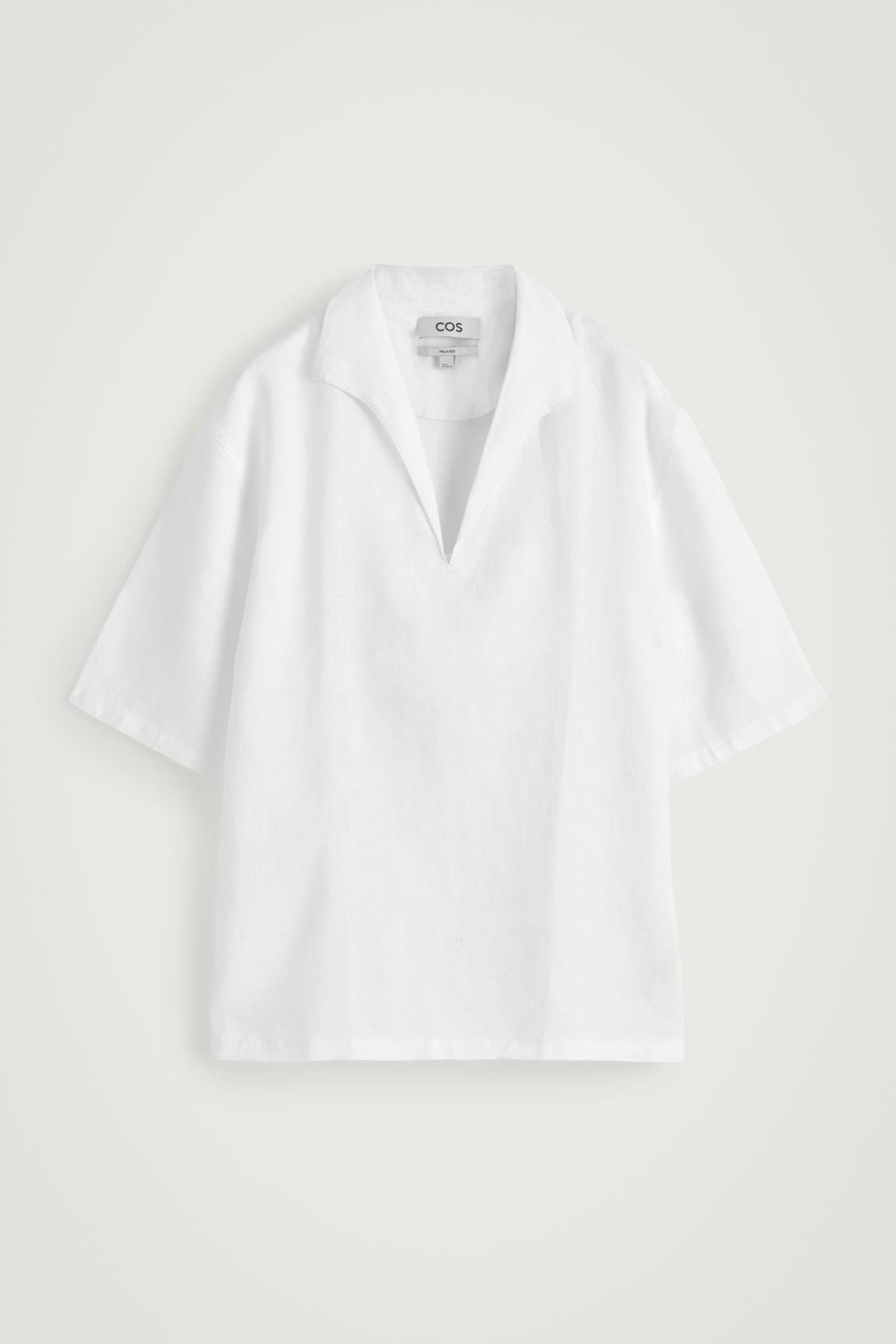 OPEN-COLLAR LINEN SHIRT Product Image