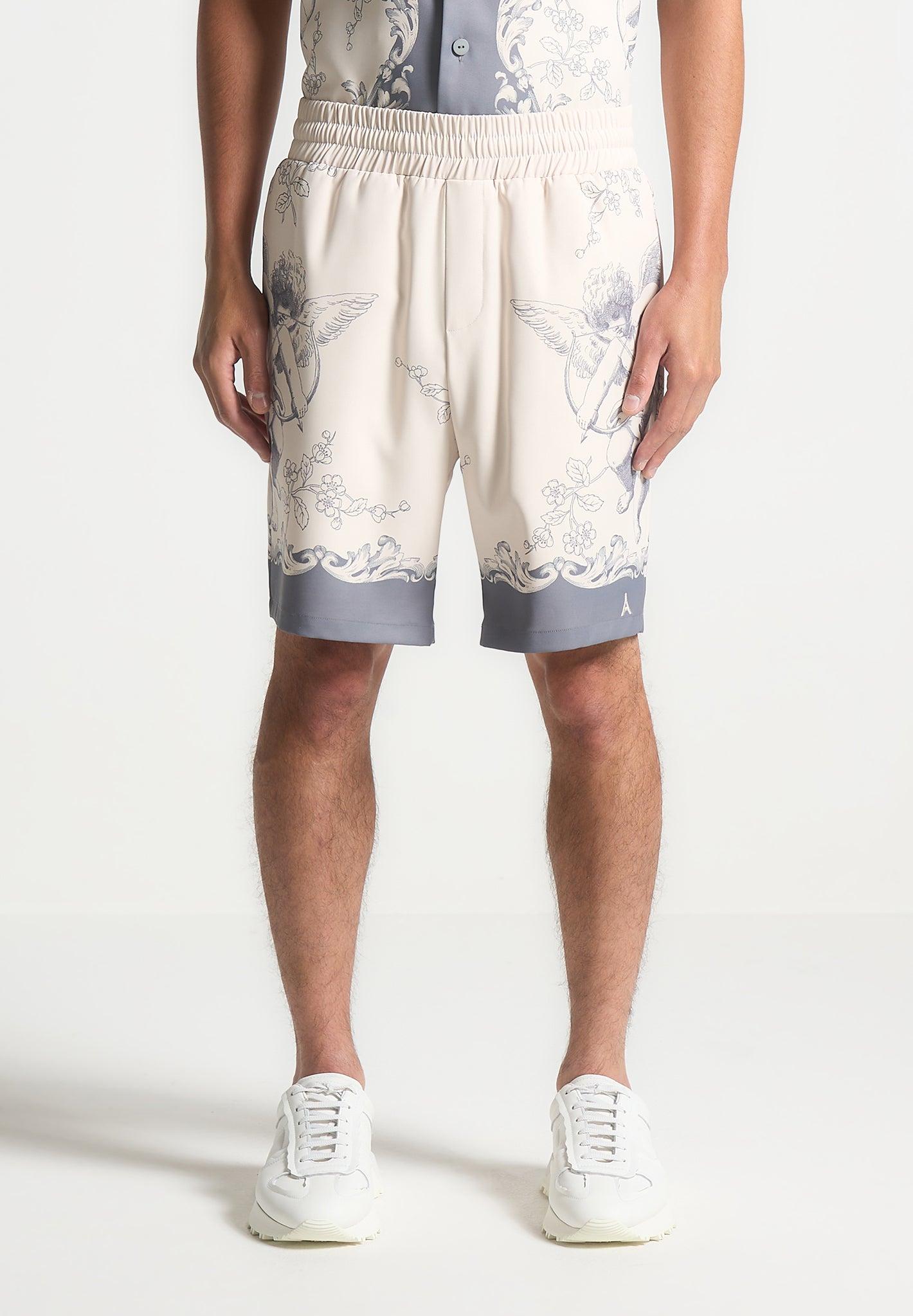 Adrien - Baroque Shorts - Cream/Grey Male Product Image