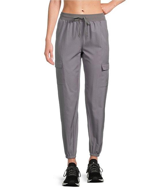 Kinesis Woven Elastic Cinched Cuff Ribbed Waistband Flap Pocket Ankle Joggers Product Image