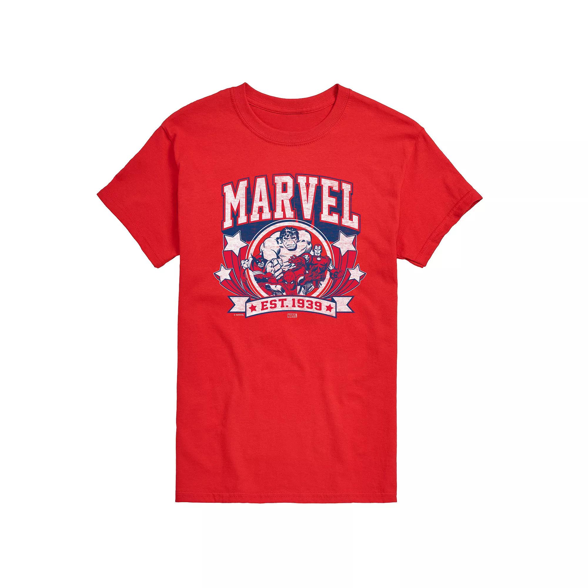 Big & Tall Marvel Collegiate Americana Graphic Tee, Men's,  Product Image