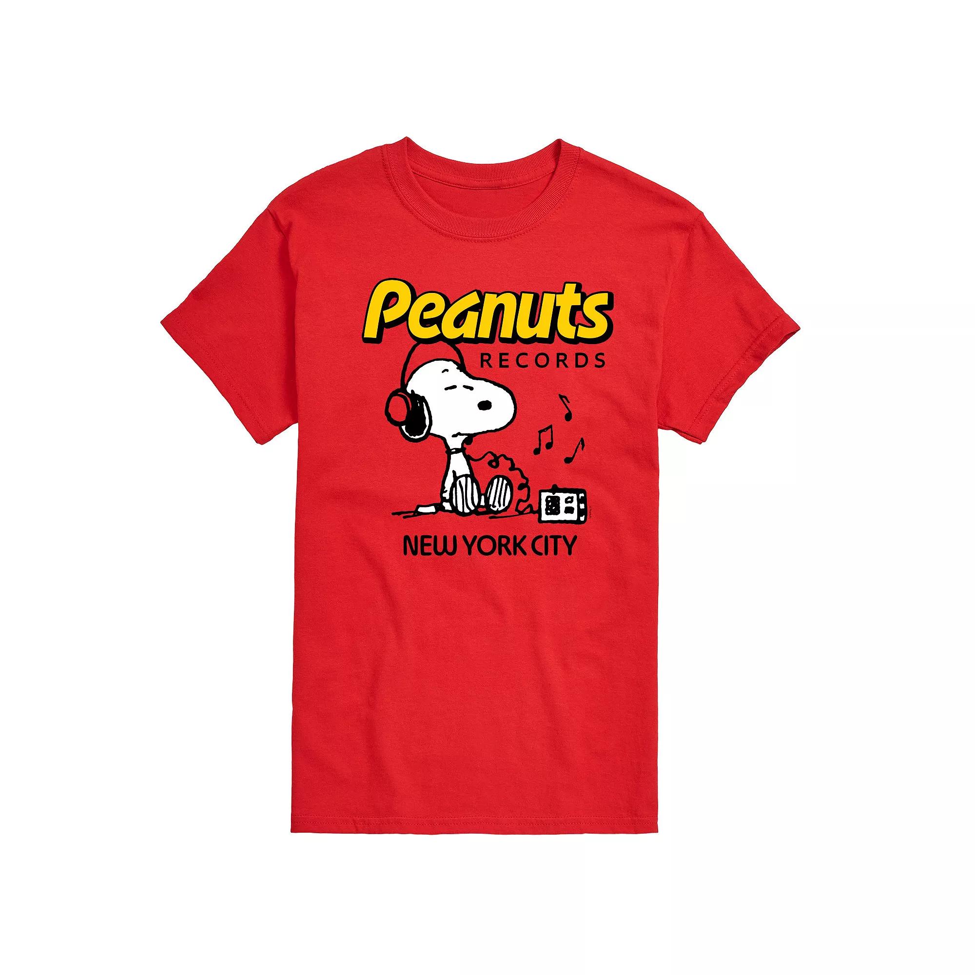 Men's Peanuts Records Snoopy Headphones Graphic Tee,  Product Image