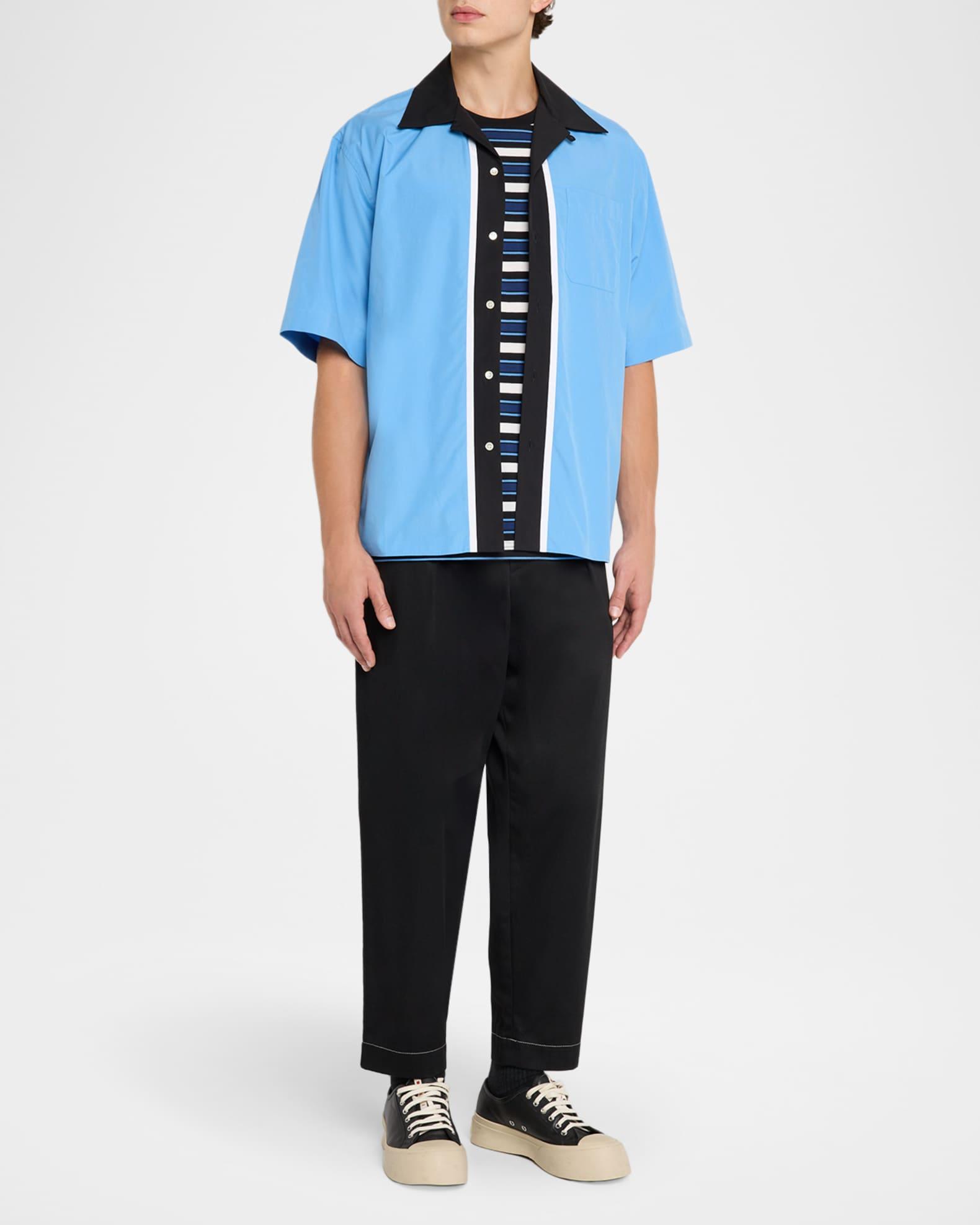 Men's Horizontal Multi-Stripe Cotton Crewneck T-Shirt Product Image