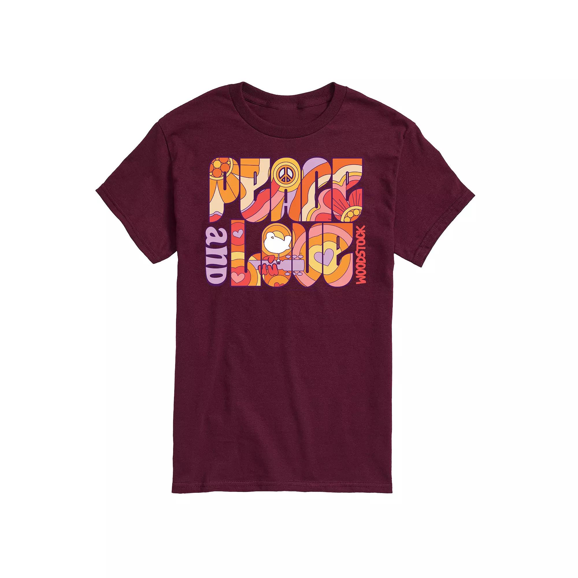 Men's Woodstock Peace And Love Graphic Tee,  Product Image