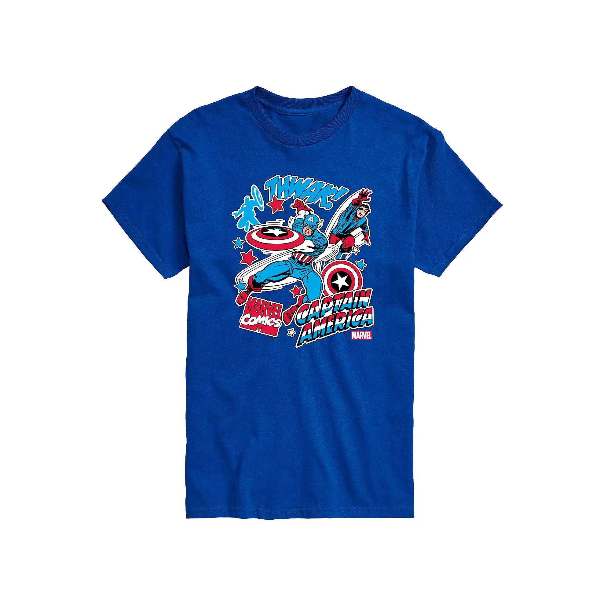 Men's Marvel Captain America Stickers Graphic Tee,  Product Image