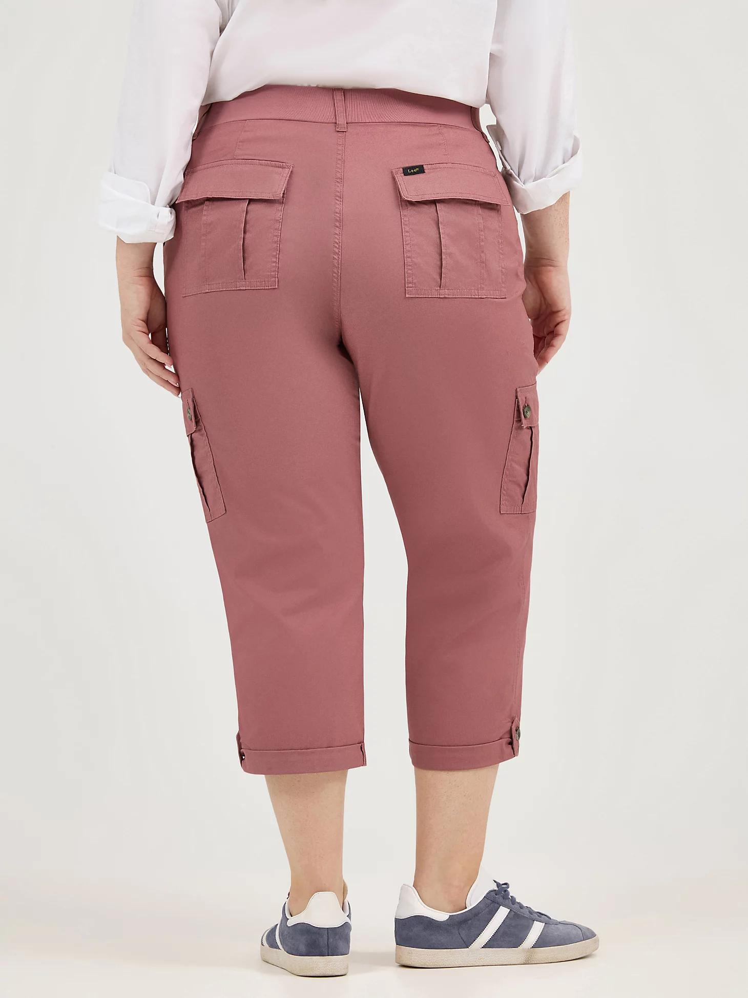 Women's Ultra Lux Comfort with Flex-To-Go Relaxed Fit Cargo Capri (Plus) | Women's Capris & Crops | Lee® Product Image