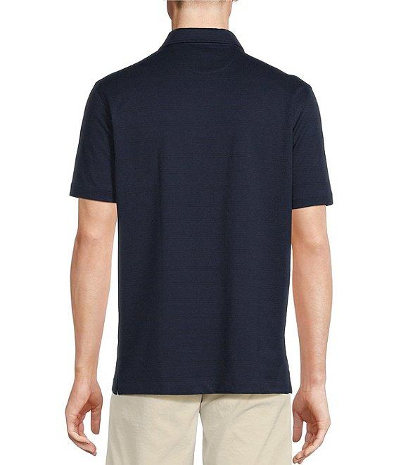 Cremieux Blue Label St. Tropez Collection Short Sleeve Solid Tonal Stripe Polo Shirt Product Image