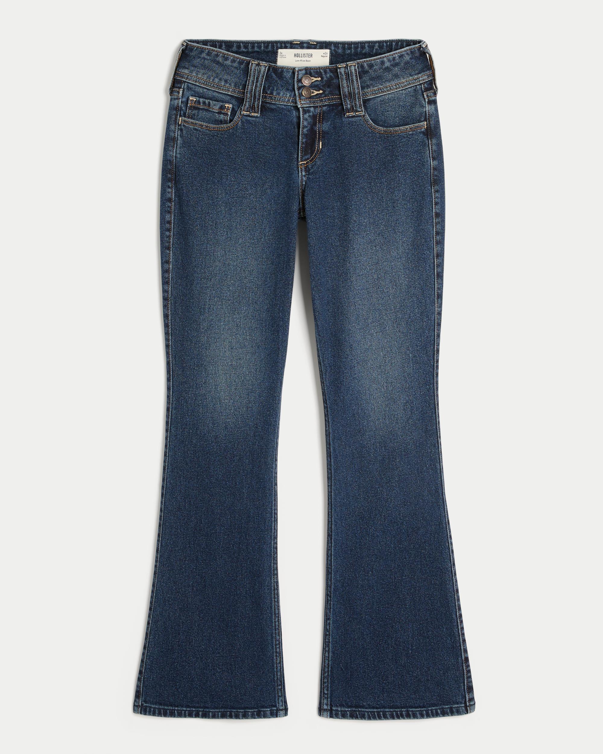 Low-Rise Dark Wash Boot Jeans Product Image