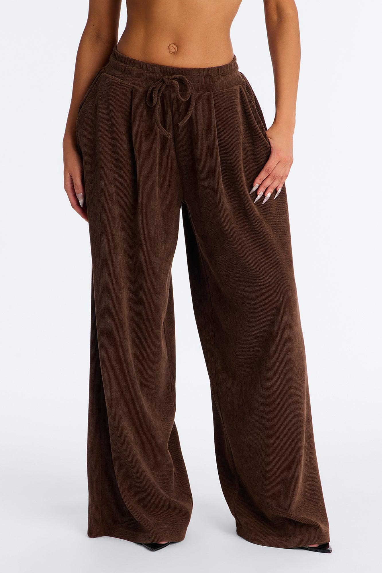 Olivia Extreme Wide Leg Pants - Chocolate Female Product Image