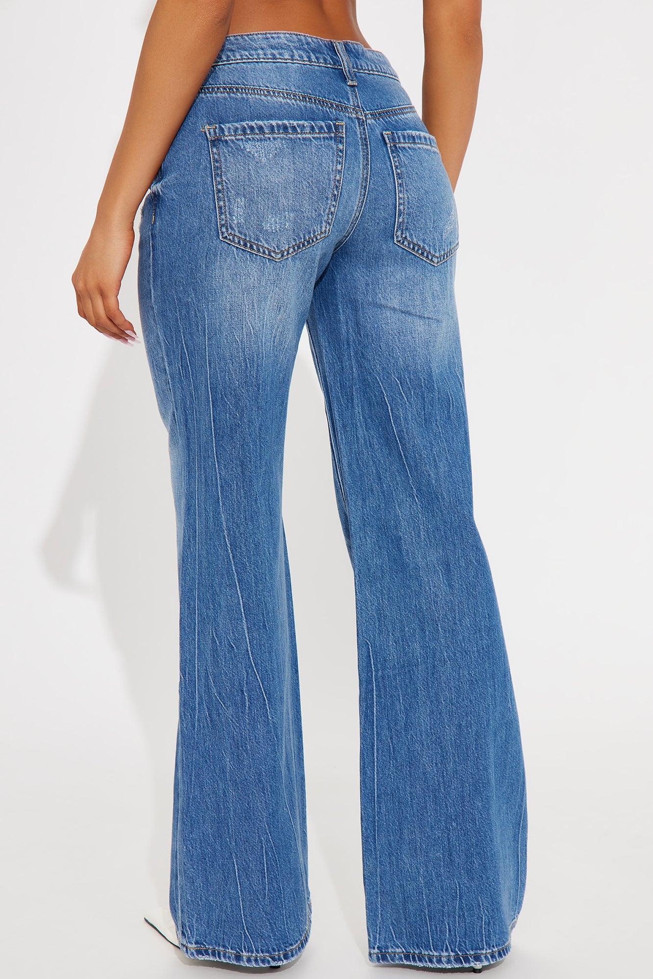 She's So Sweet Relaxed Flare Jeans - Dark Wash Product Image