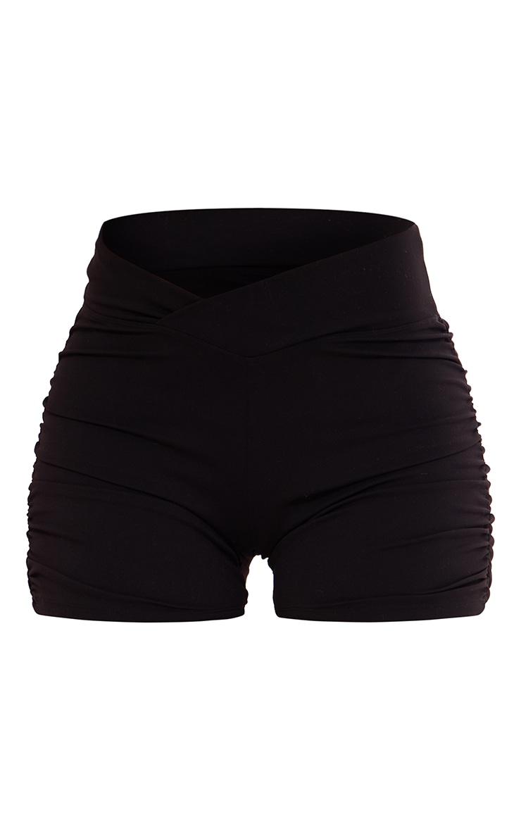 Dark Chocolate  Sculpt Ruched Bum Booty Shorts Product Image