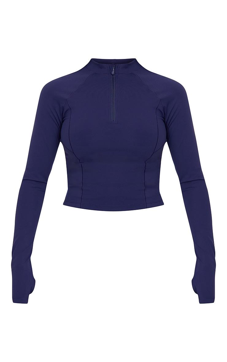 Navy Sculpt Quarter Zip Gym Top Product Image