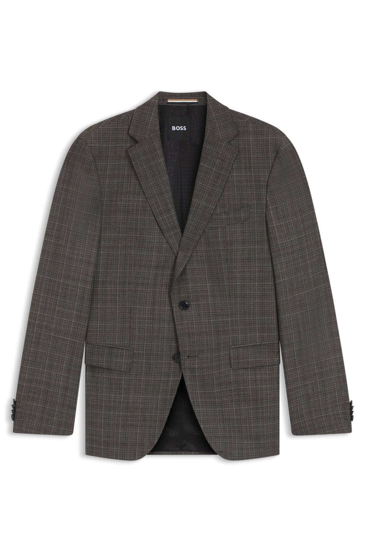 Slim-fit blazer in checked virgin wool Product Image