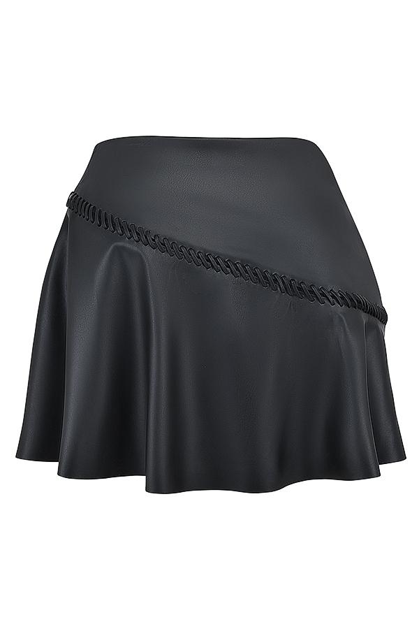 Nova  black vegan leather mini skirt Product Image