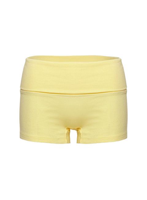 Baseline Low Rise Rib Shorts Yellow Product Image