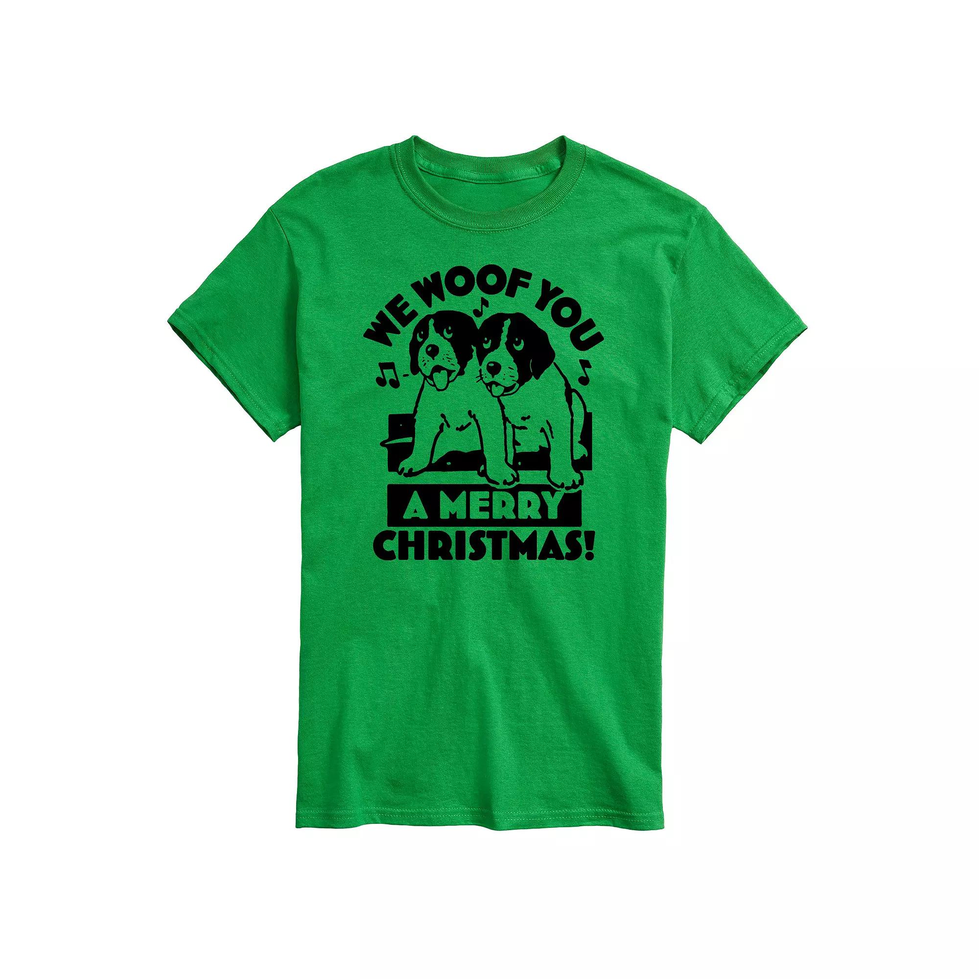 Men's We Woof You Merry Christmas Graphic Tee,  Product Image