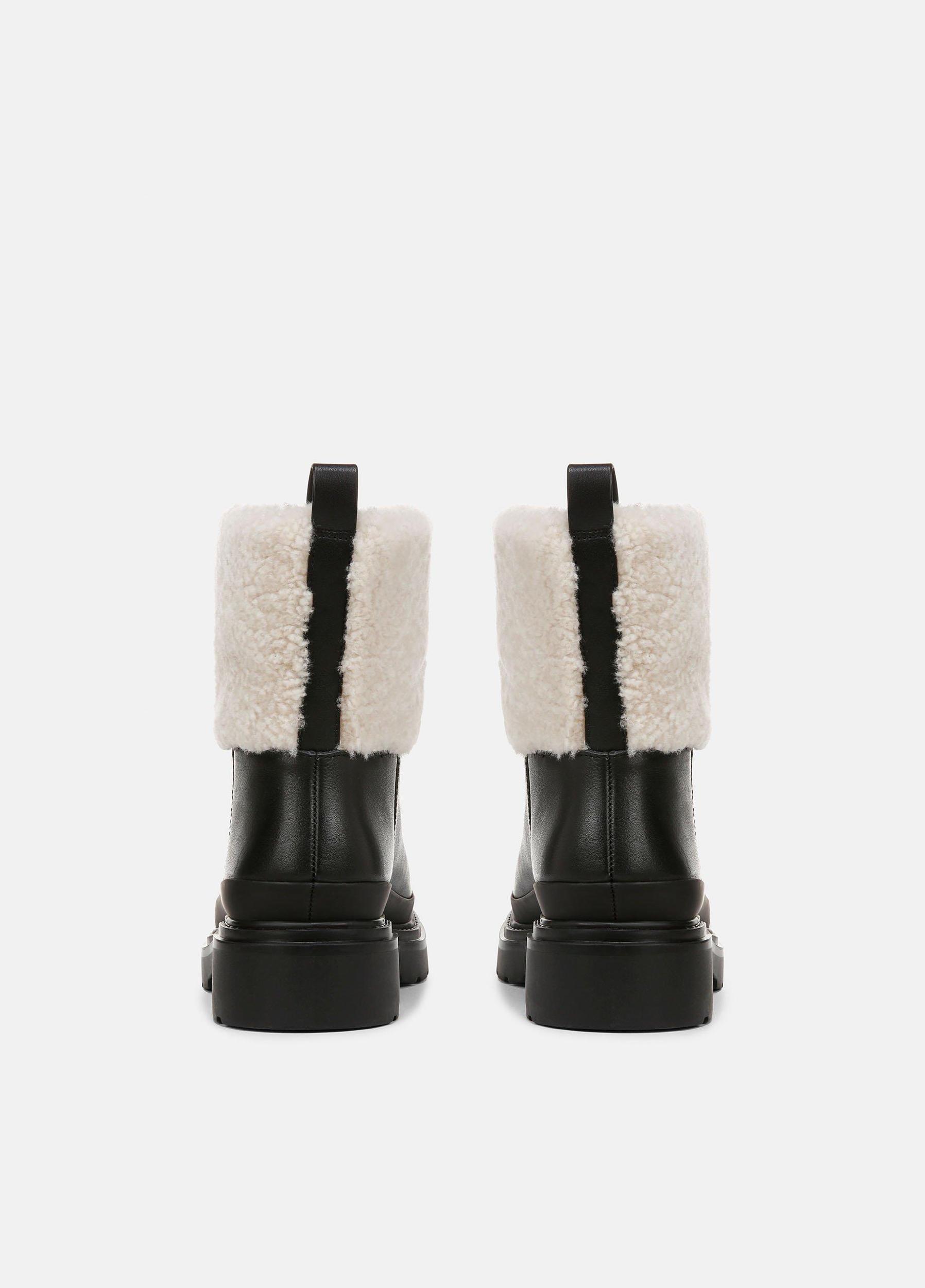 Percie Leather & Shearling Lug-Sole Boot Product Image