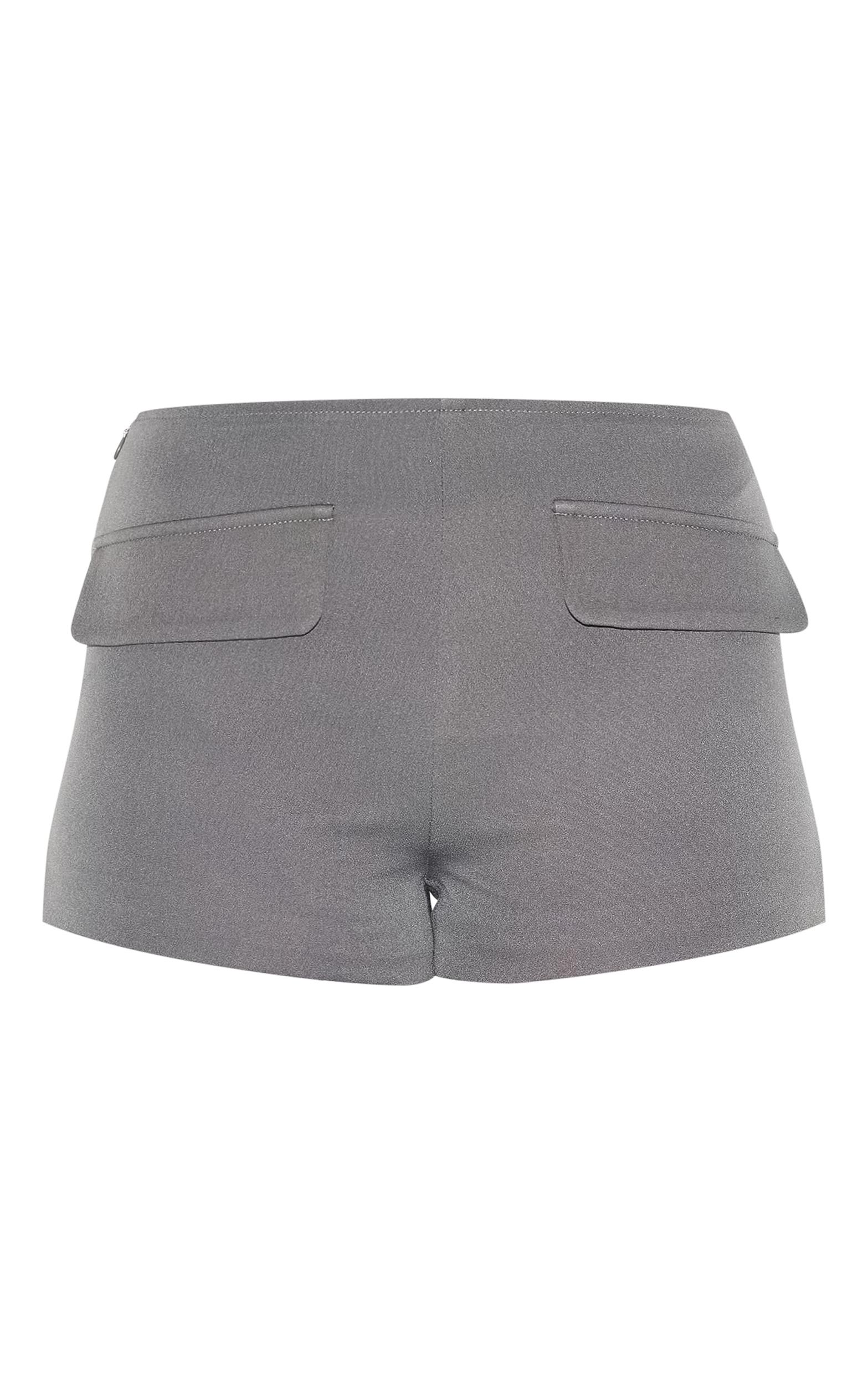 Charcoal Tailored Woven Pocket Front Hot Pants Product Image