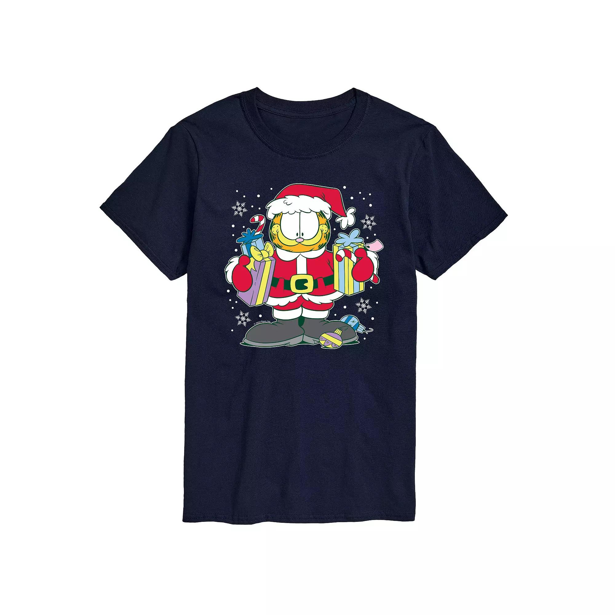 Big & Tall Garfield Santa Garfield Graphic Tee, Men's,  Product Image
