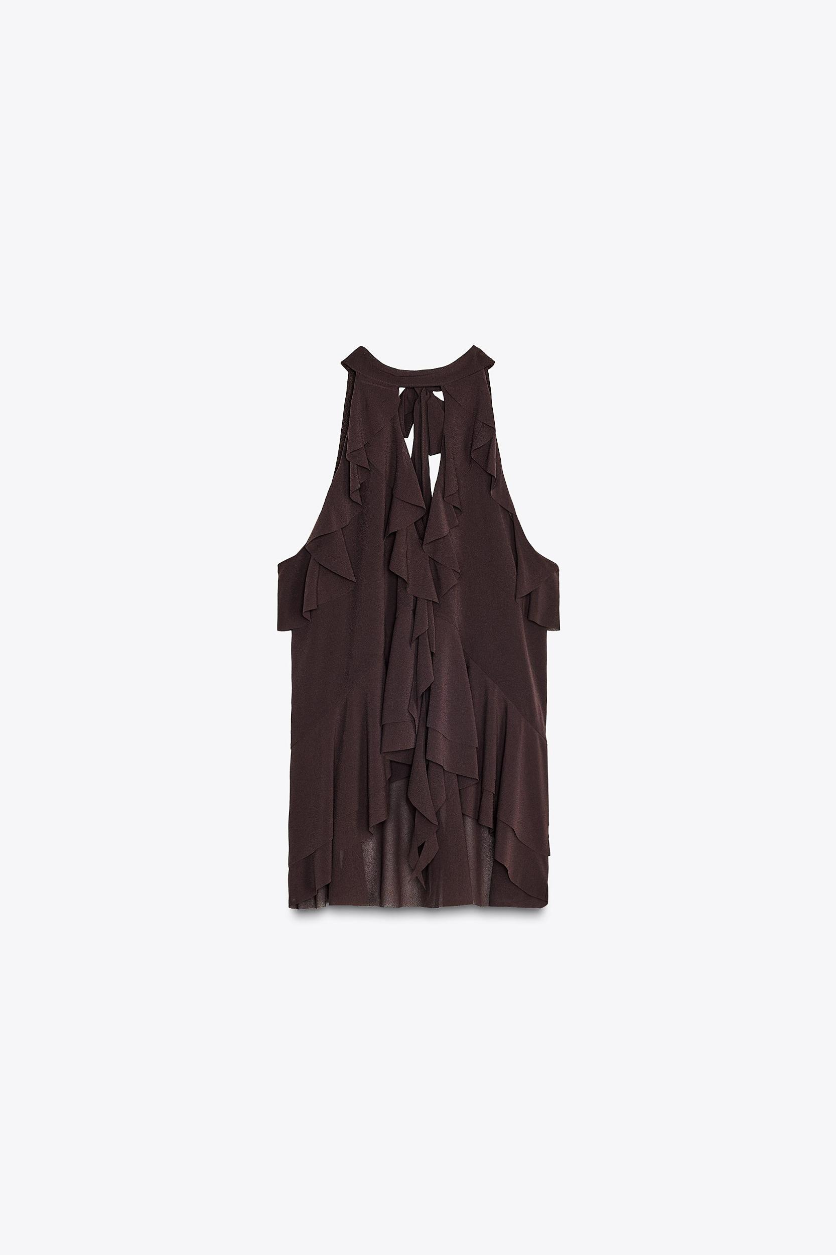 RUFFLED HALTER TOP Product Image