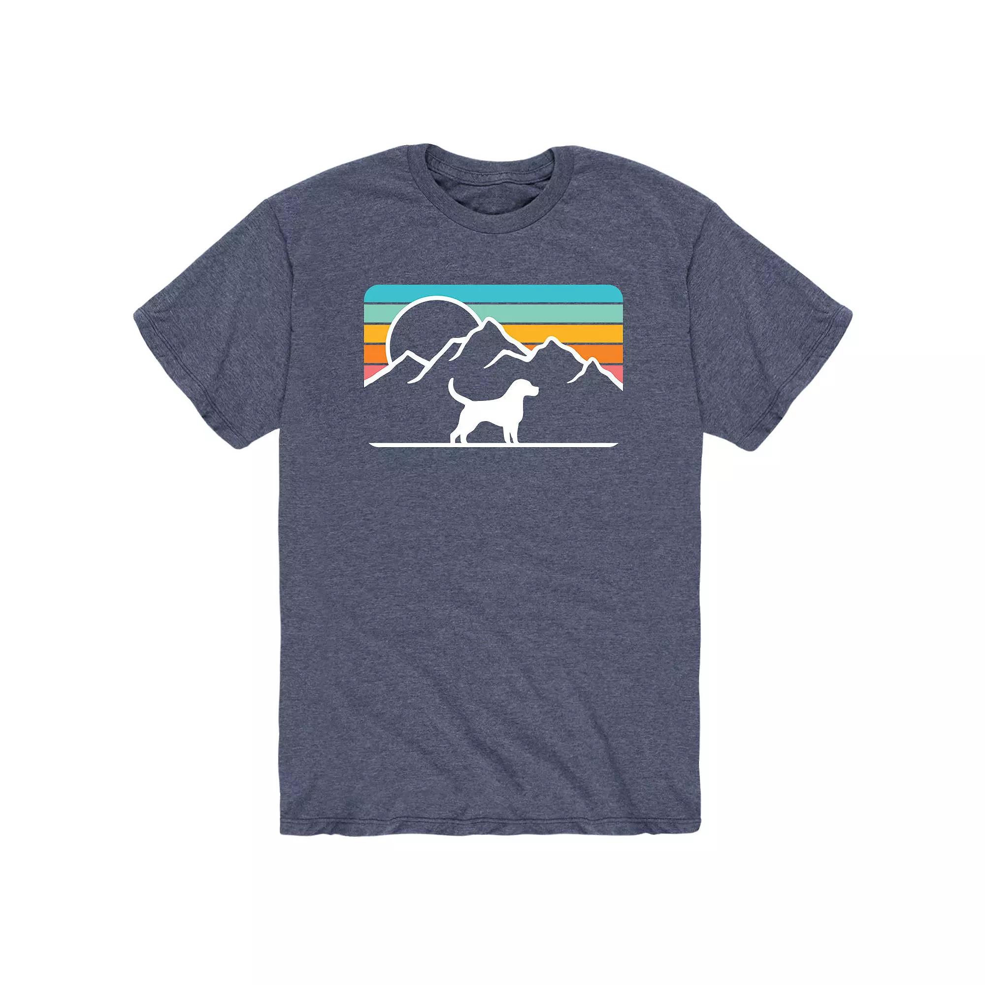 Men's Dog With Retro Mountain Tee,  Product Image