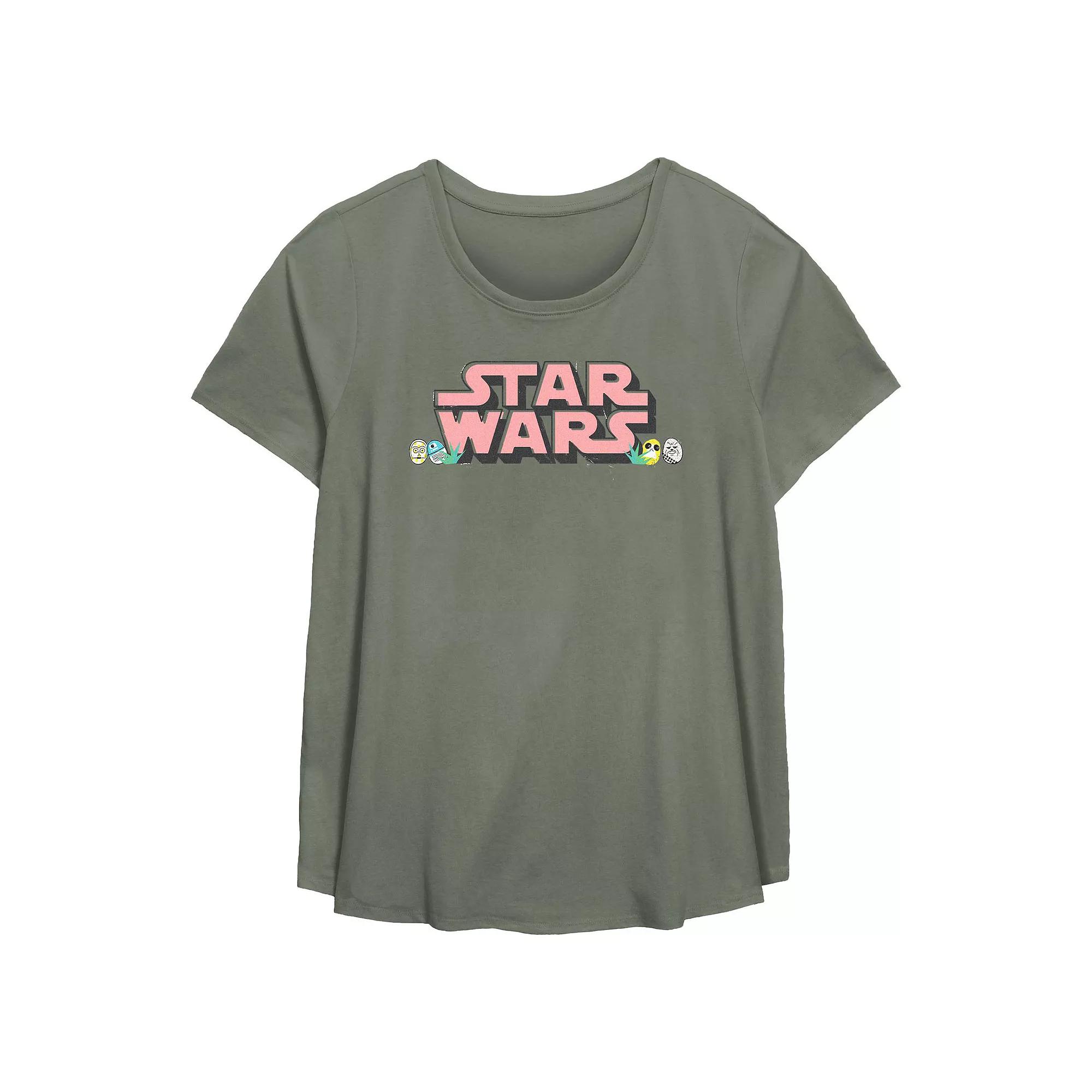 Plus Size Star Wars Easter Eggs Flowy Graphic Tee, Women's, Size: 1XL, Green Product Image