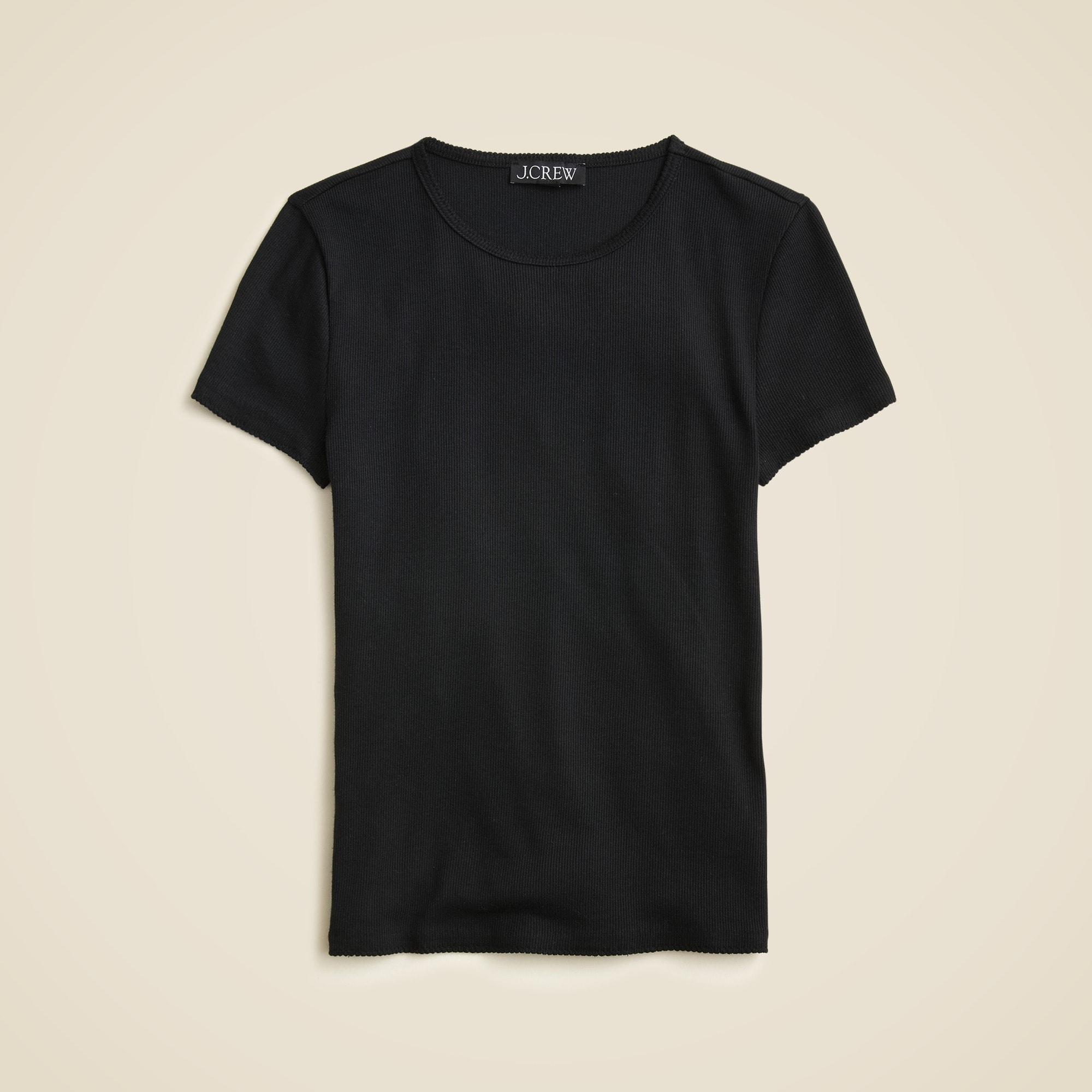 Fine rib short-sleeve T-shirt Product Image